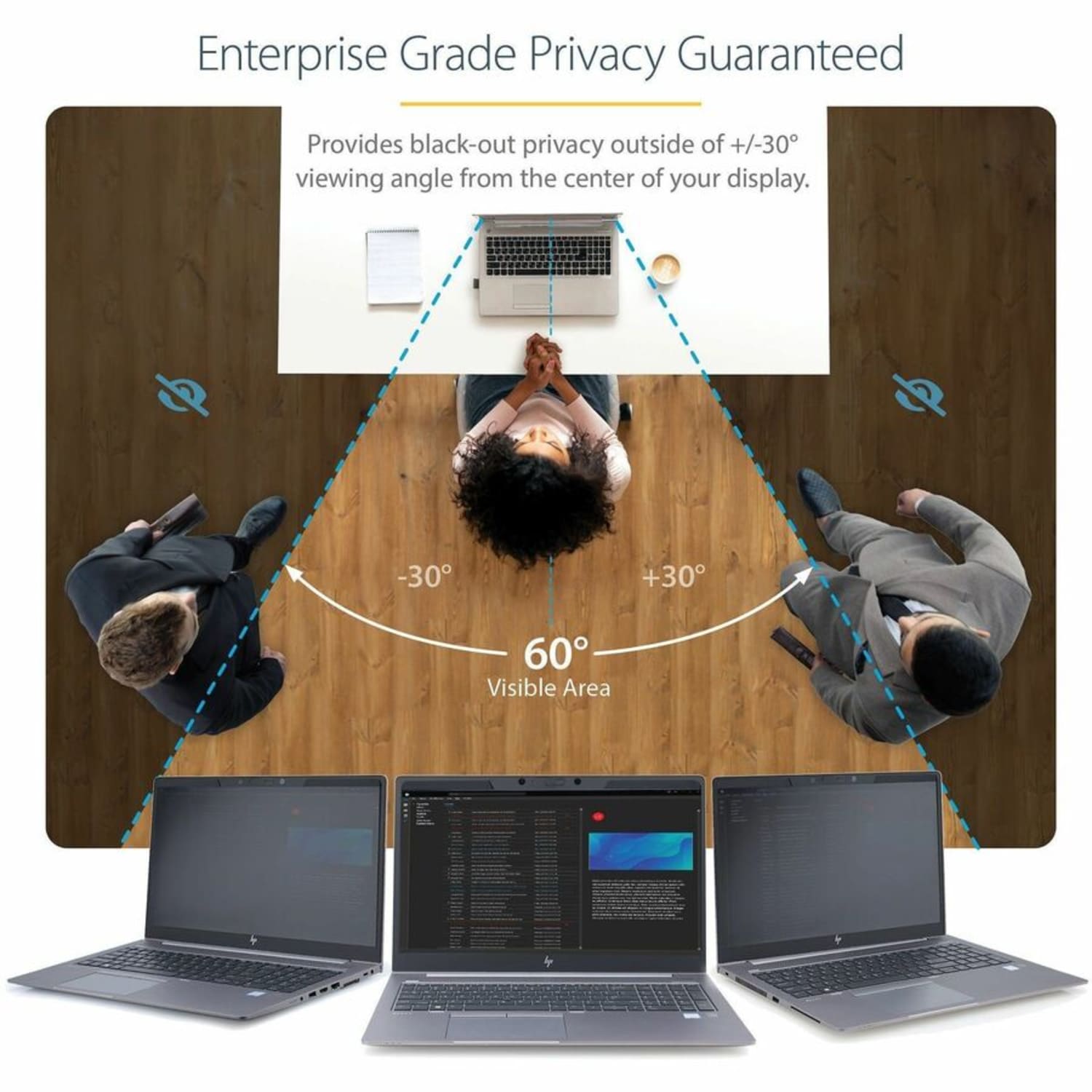 StarTech.com 15 in Laptop Privacy Screen - Matte or Glossy - Magnetic - Laptop Security Screen Filter (PRIVSCNLT15) - Image 3