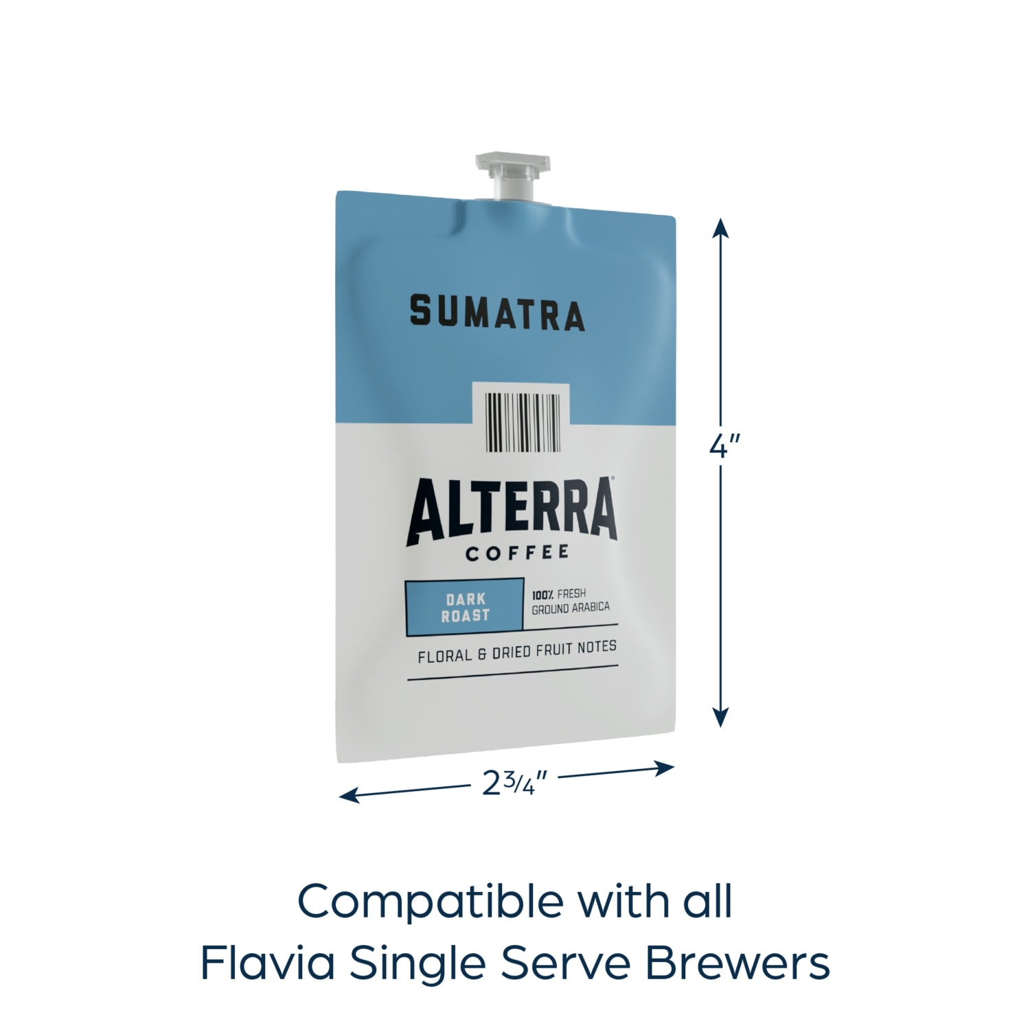 FLAVIA Coffee ALTERRA Single-Serve Coffee Freshpacks, Sumatra, Carton Of 100 - Image 3