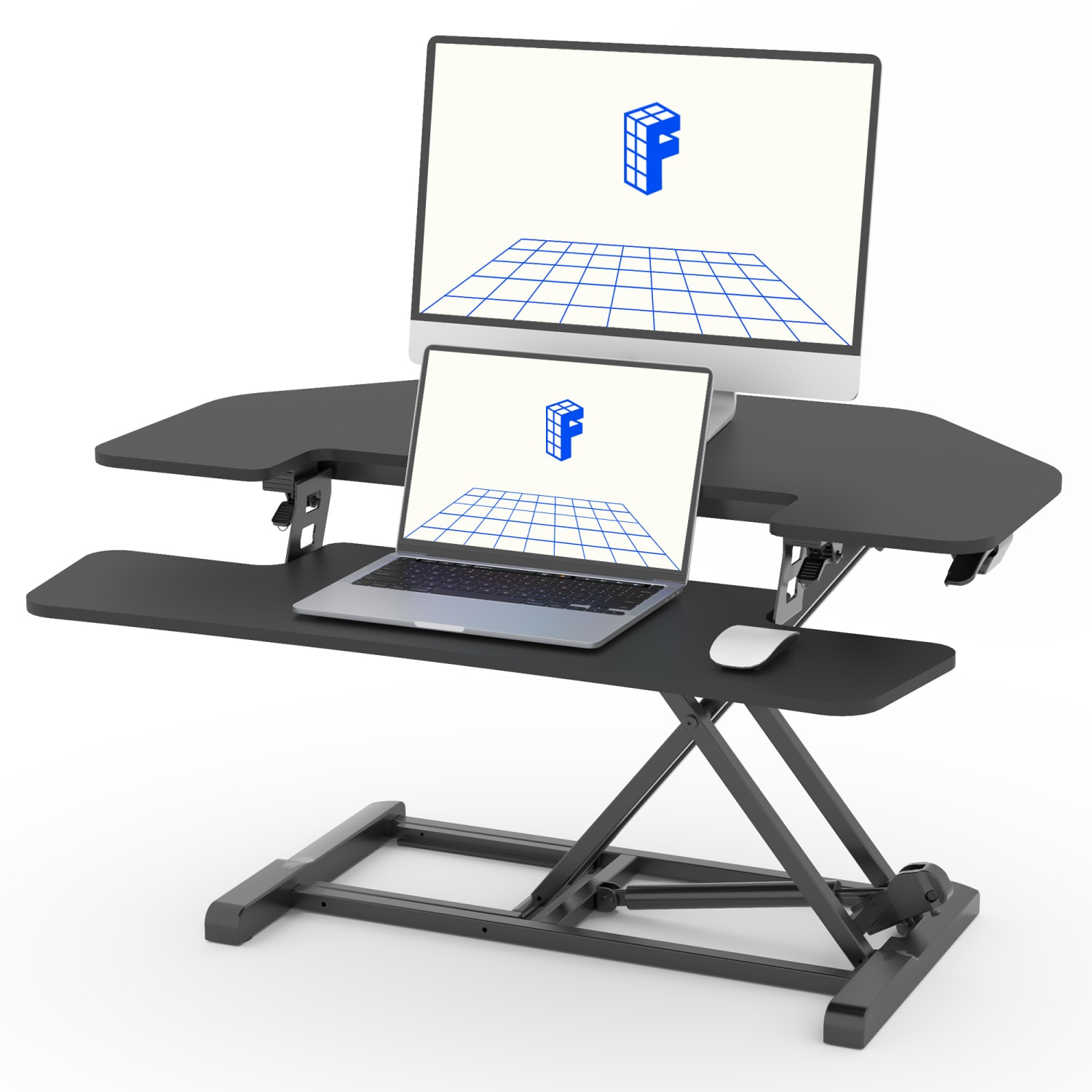 FlexiSpot M7-E Series Desk Riser, Corner, 36inW, Black - Image 3