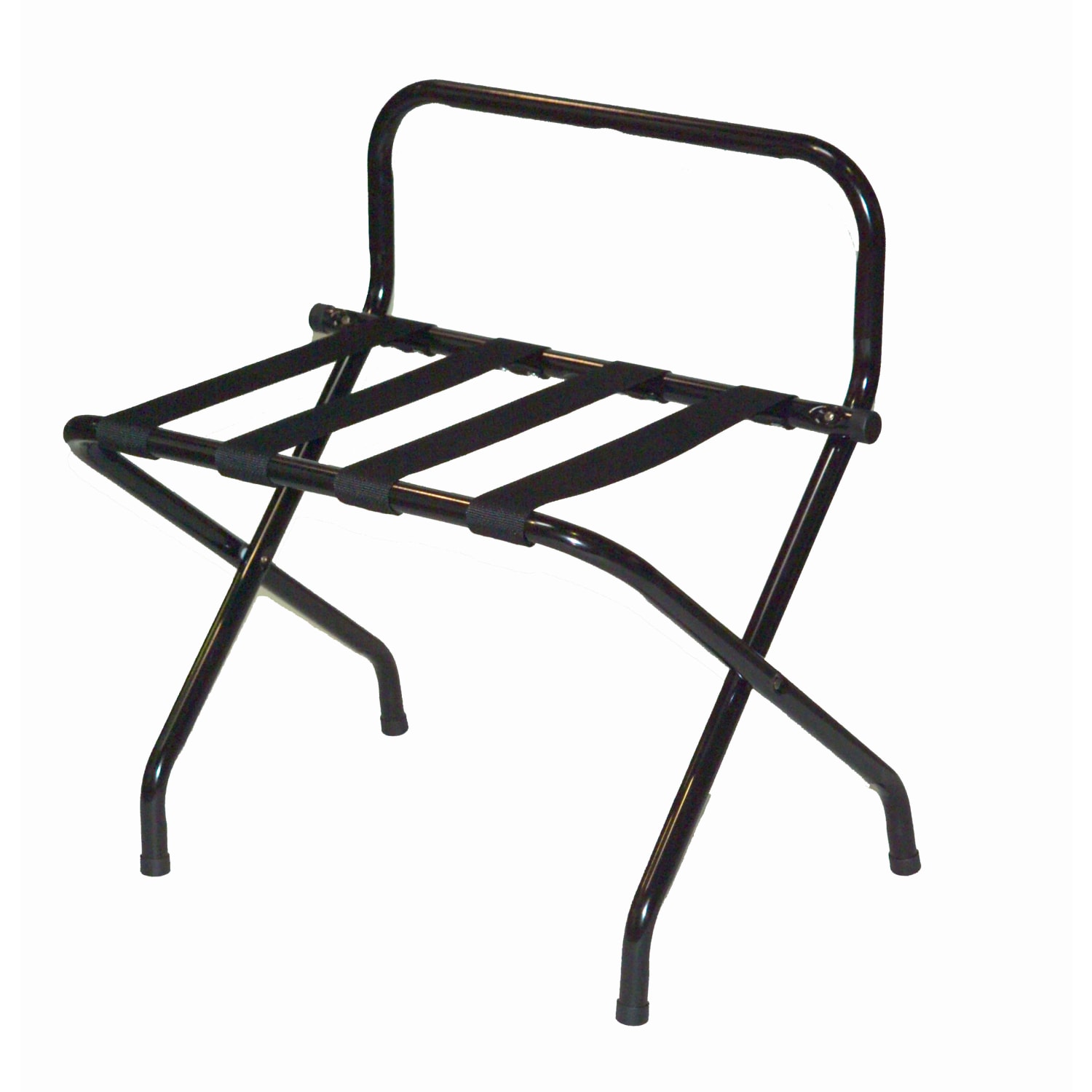 CSL High Back Metal Luggage Racks, 26-1/2inH x 24-1/4inW x 16inD, Black/Black, Pack Of 6 Racks