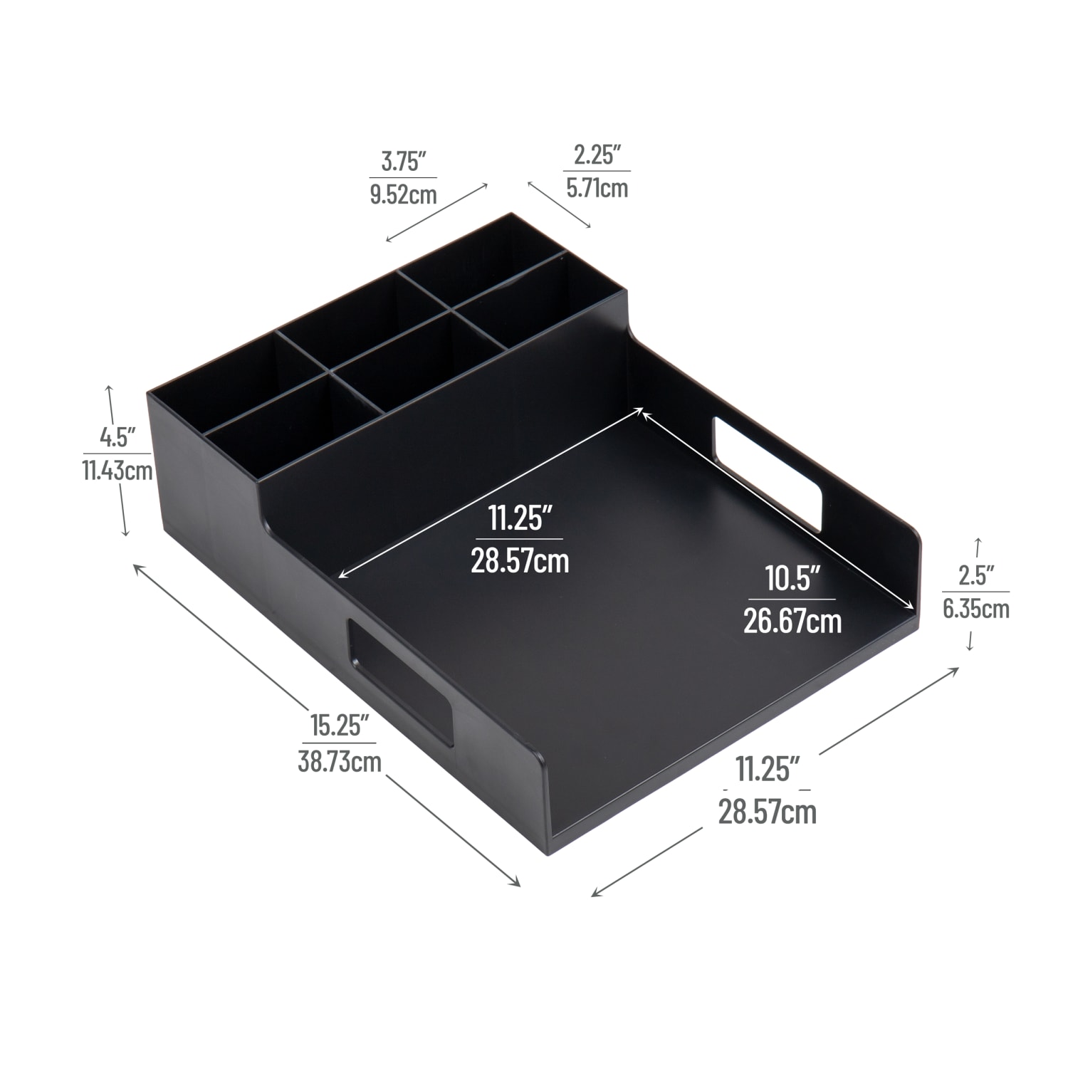 Mind Reader Utensil Napkin & Plate Holder, 4-1/2inH x 15-1/4inW  x 11-1/4inD, Black - Image 4