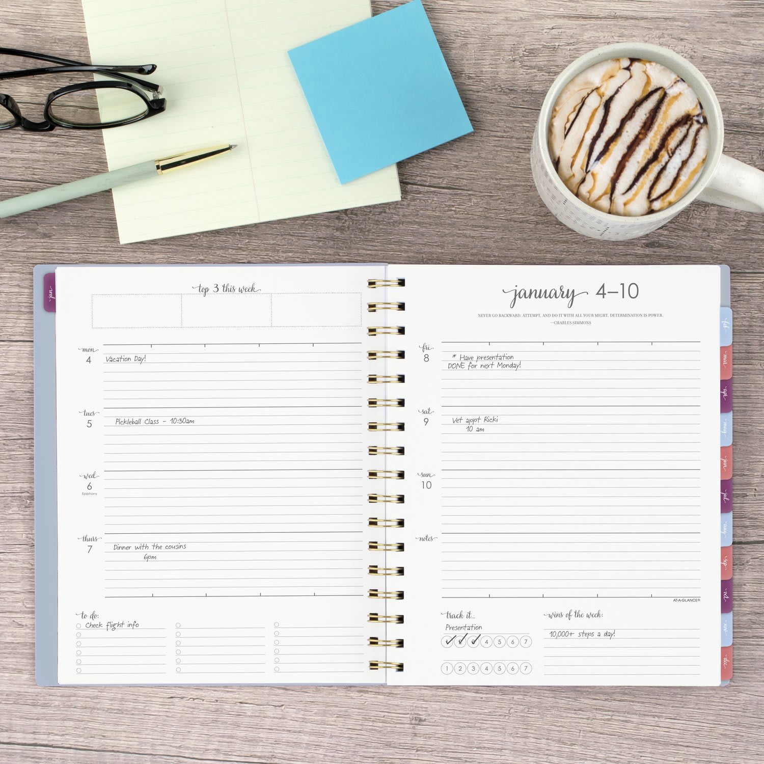 AT-A-GLANCE Harmony 2027 Weekly Monthly Planner, Ice Blue, Medium, 7in x 8 3/4in - Image 3