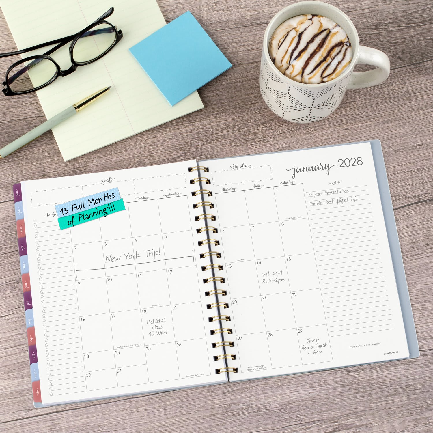 AT-A-GLANCE Harmony 2027 Weekly Monthly Planner, Ice Blue, Medium, 7in x 8 3/4in - Image 4