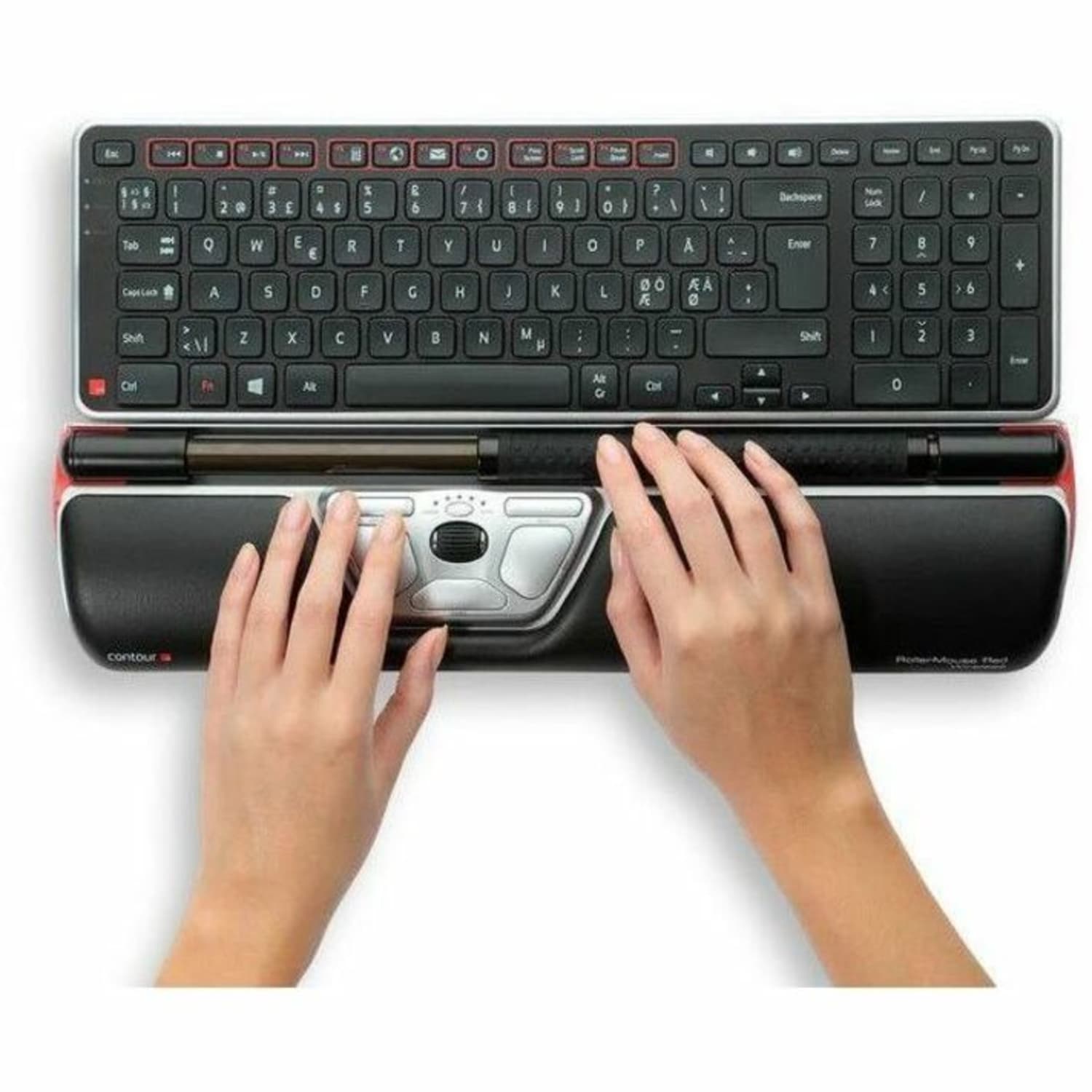Contour Ultimate Workstation Red Keyboard & Mouse - Cable Keyboard - Cable Mouse - Symmetrical - Compatible with Computer for PC, Mac - Image 5