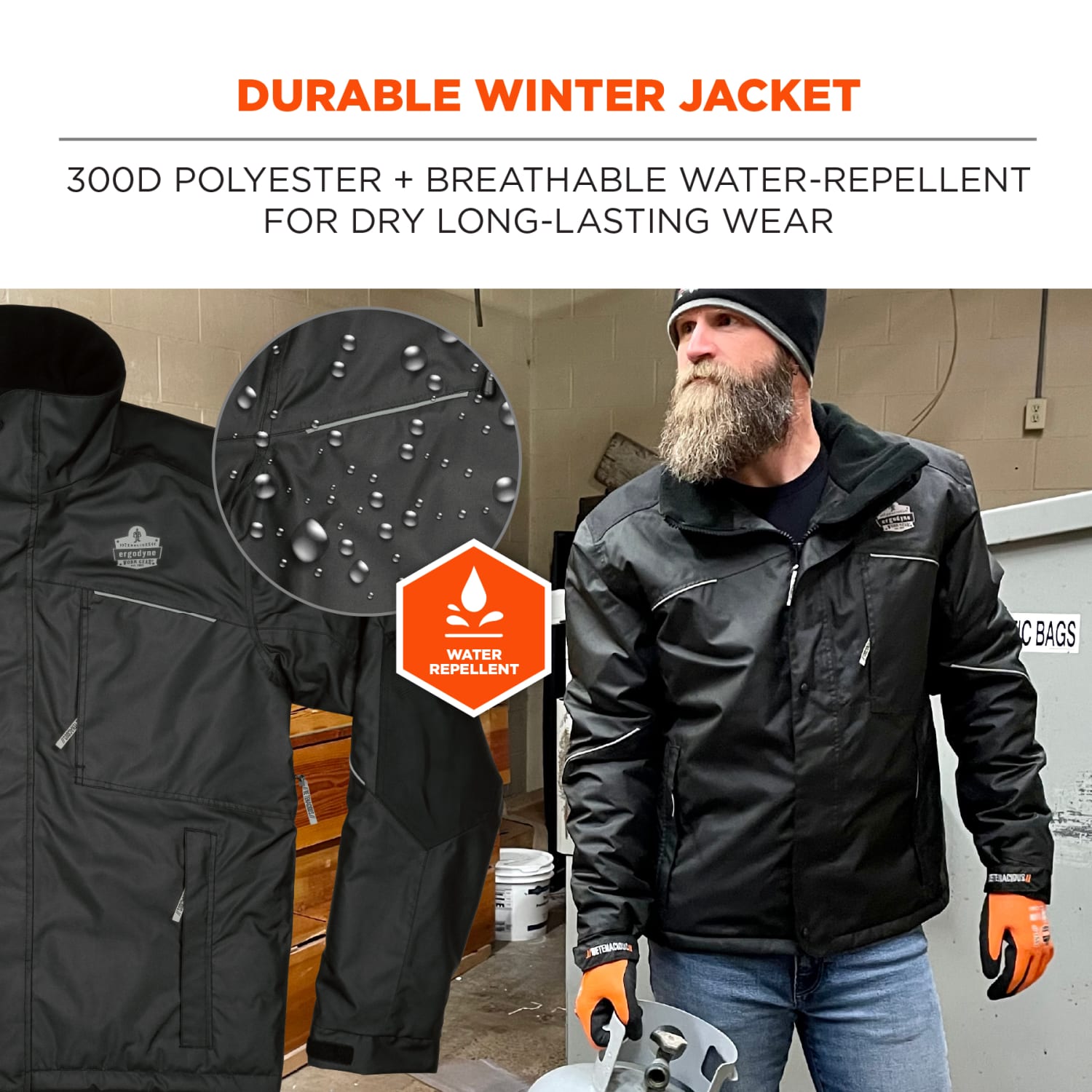 Ergodyne N-Ferno 6467 Winter Work Jacket, Small, Black - Image 4