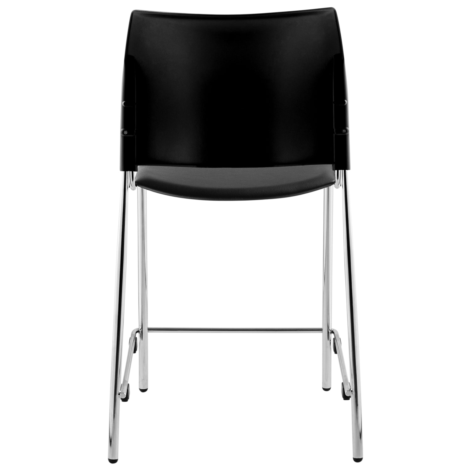 National Public Seating 8700 Series Cafetorium Vinyl Padded Counter Height Stack Stools, Black/Chrome, Set Of 4 Stools - Image 6