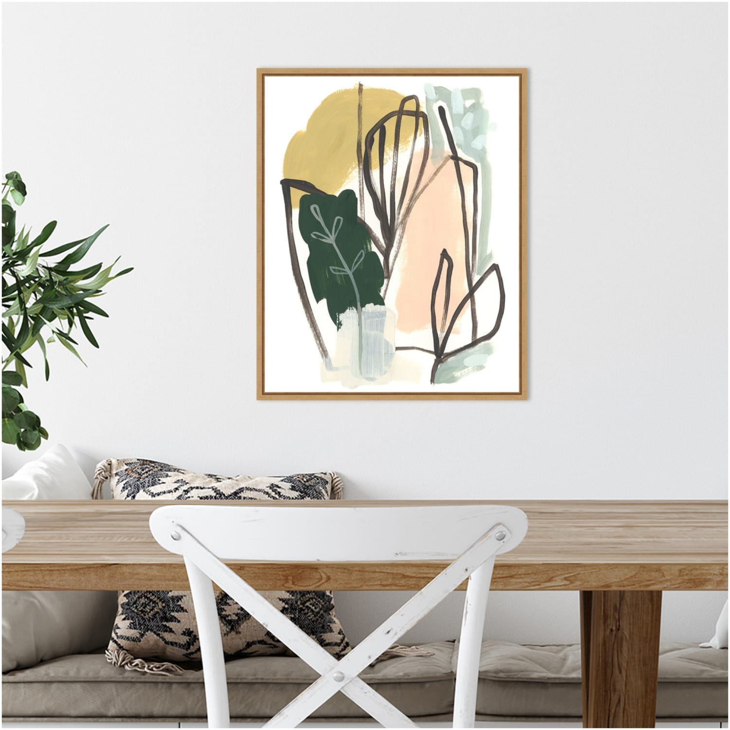 Amanti Art Tropical Abstract I by June Erica Vess Framed Canvas Wall Art Print, 20inH x 16inW, Maple - Image 3