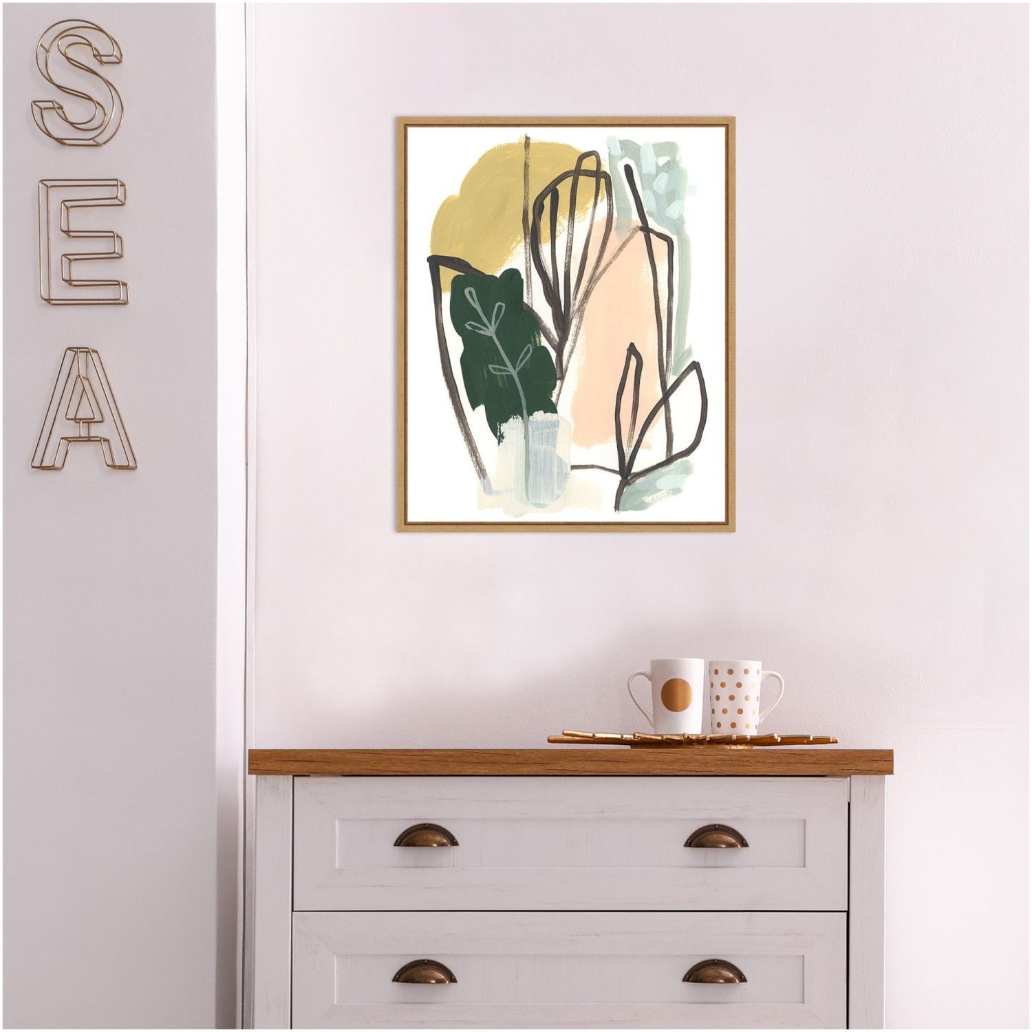 Amanti Art Tropical Abstract I by June Erica Vess Framed Canvas Wall Art Print, 20inH x 16inW, Maple - Image 5