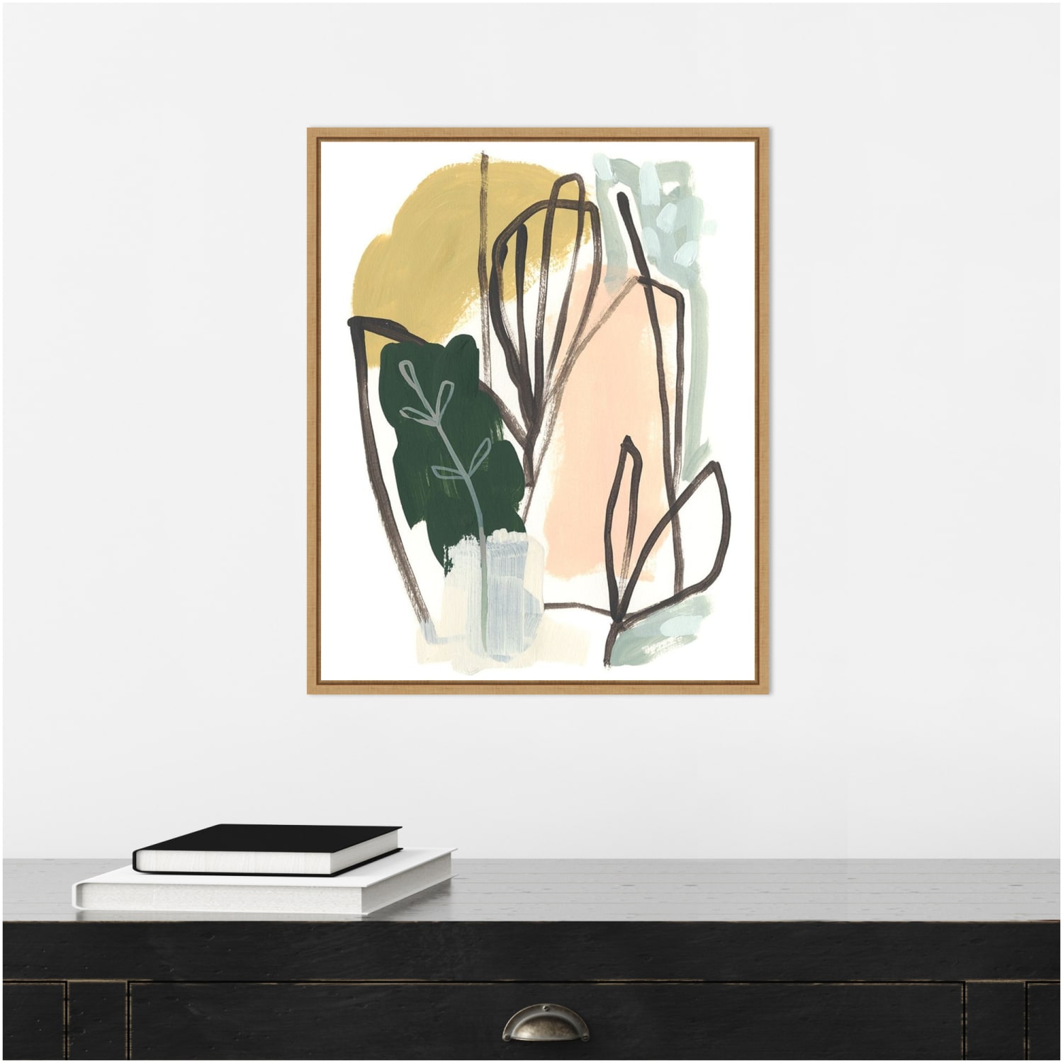 Amanti Art Tropical Abstract I by June Erica Vess Framed Canvas Wall Art Print, 20inH x 16inW, Maple - Image 6