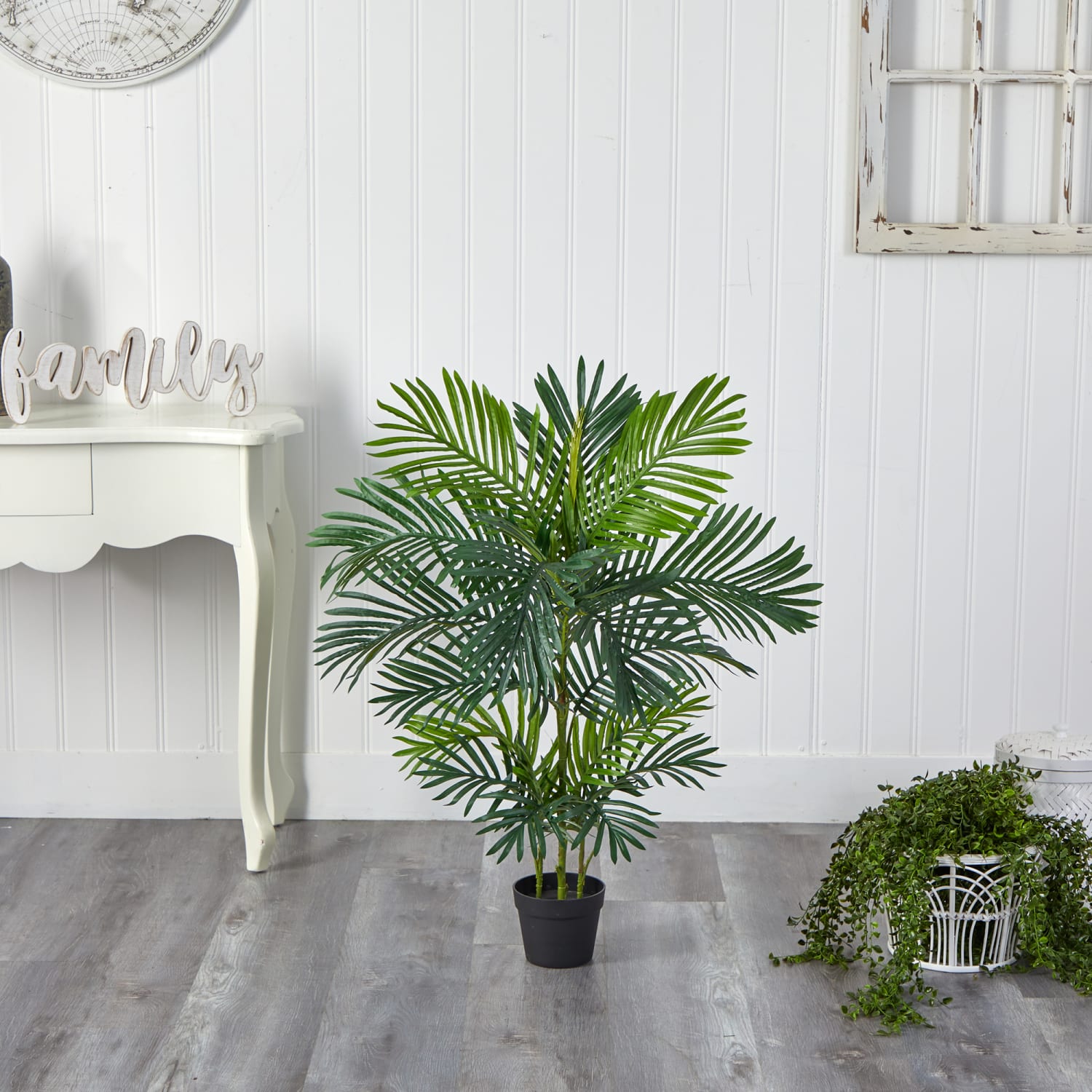 Nearly Natural Areca Palm 40inH Artificial Plant With Planter, 40inH x 14inW x 14inD, Green/Black - Image 4