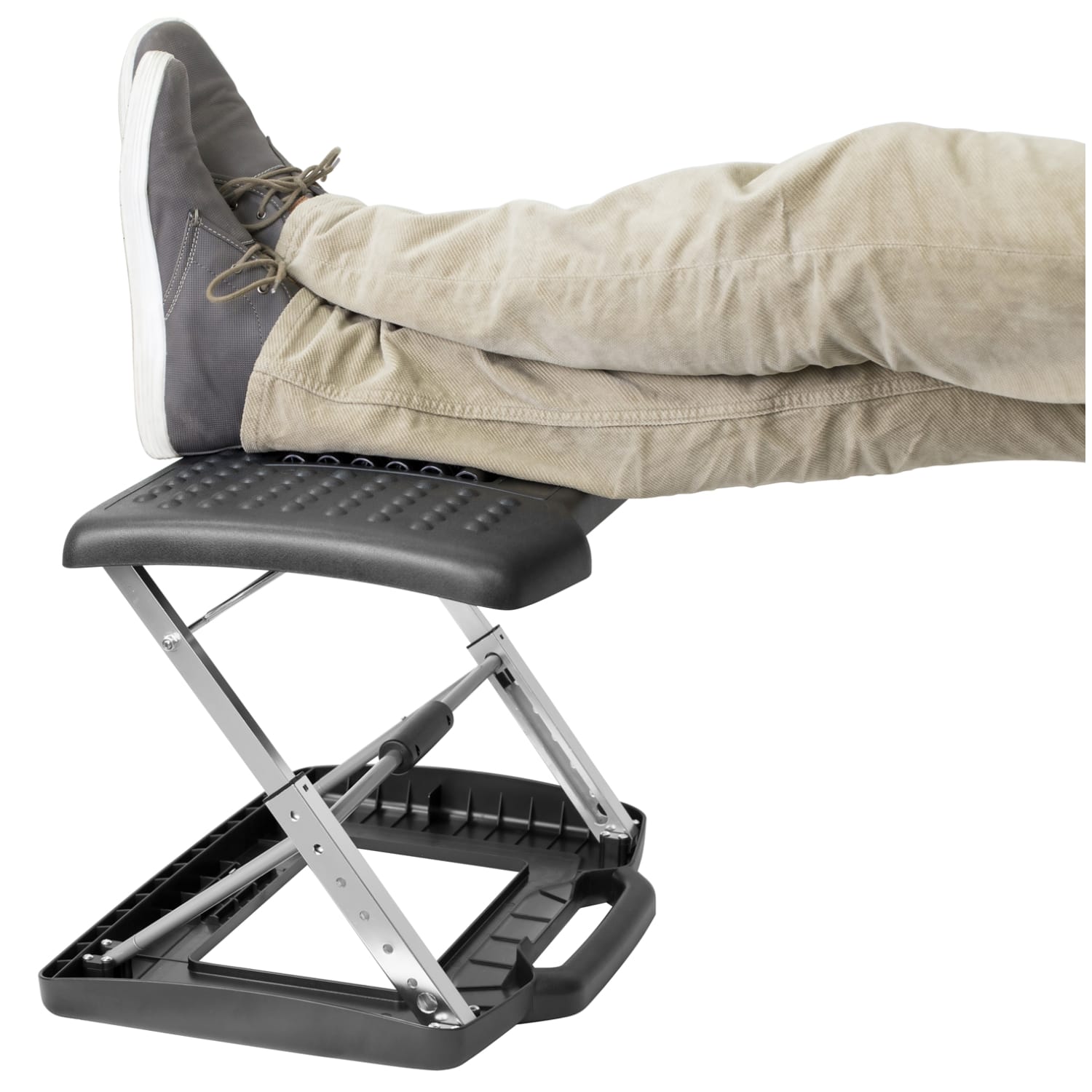 Mount It Adjustable Under Desk Footrest With Massaging Rollers Plastic 15in x 17 1316in Black PopularChairscom