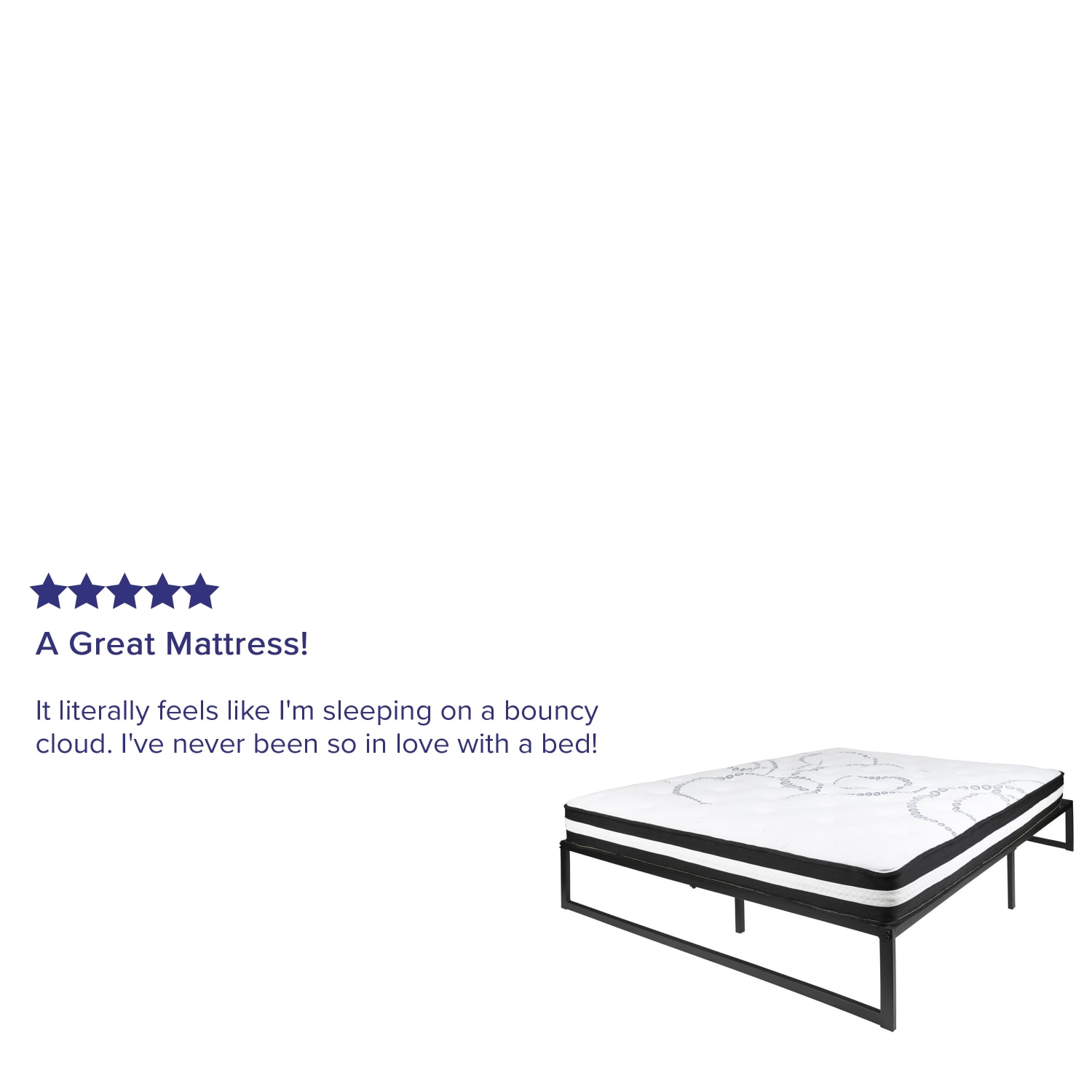 Flash Furniture 14in Metal Platform Bed Frame With 10in Pocket Spring Mattress, Queen, Black - Image 5