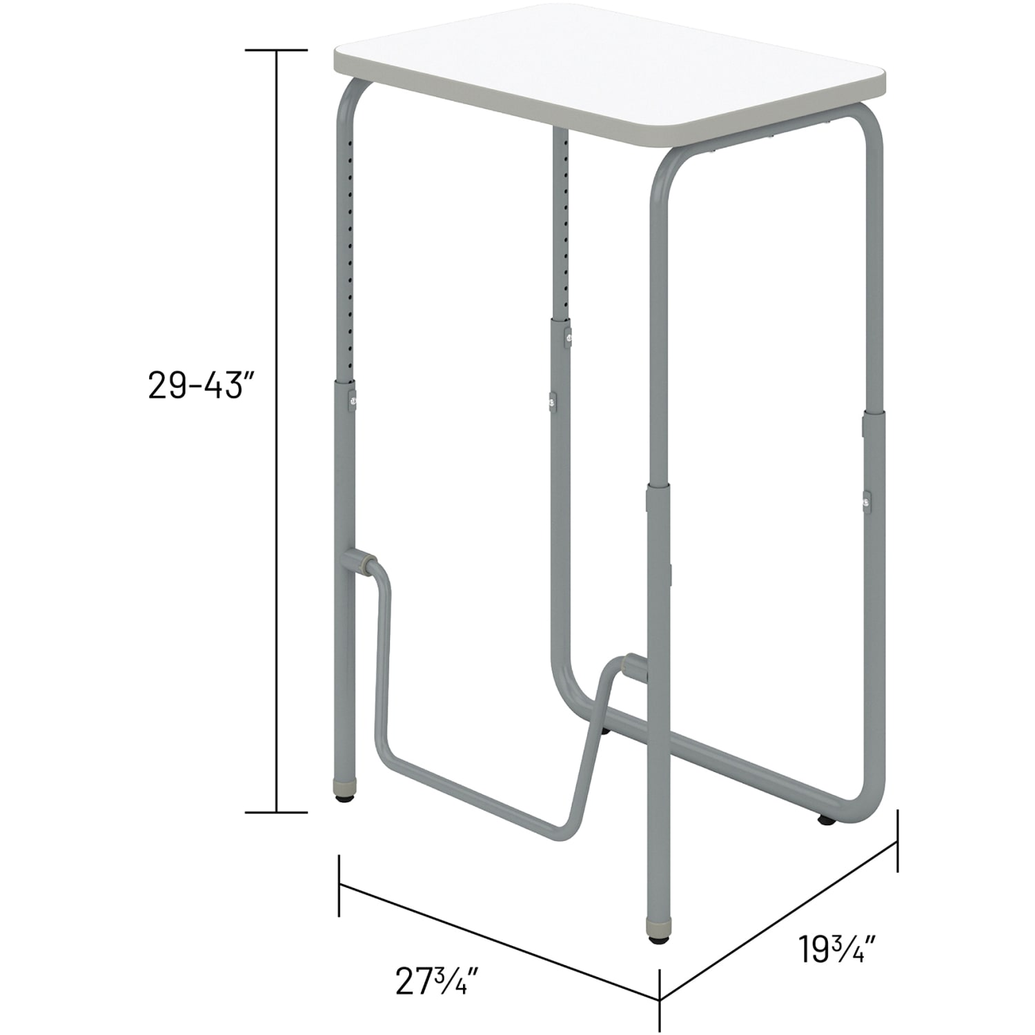 Safco AlphaBetter 2.0 Height-Adjustable Sit/Stand 28inW Student Desk With Pendulum Bar, Dry Erase - Image 6