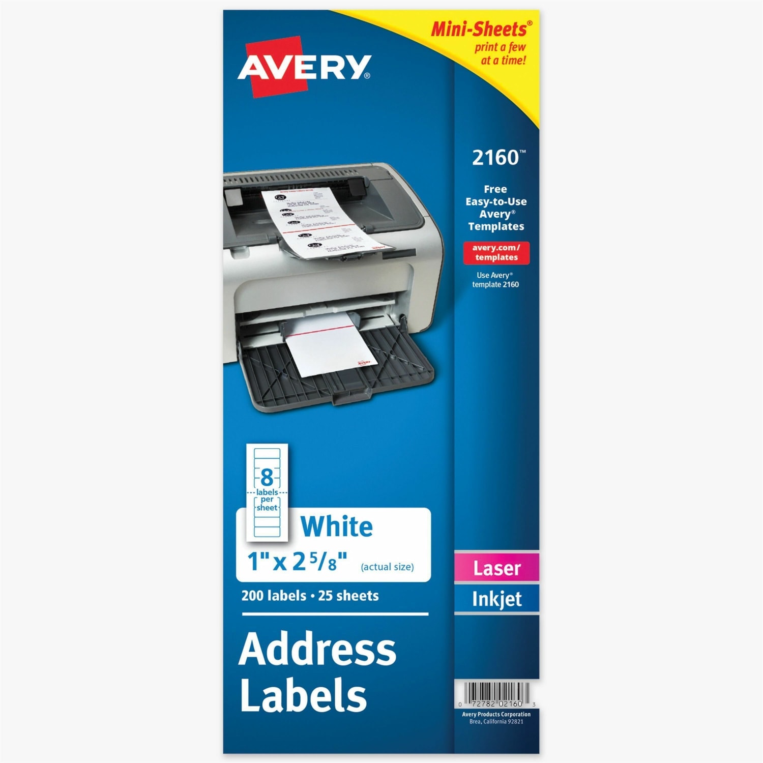 Avery Mini-Sheets Address Labels, 2160, Rectangle, 1in x 2-5/8in, White, Pack Of 200 Labels - Image 6