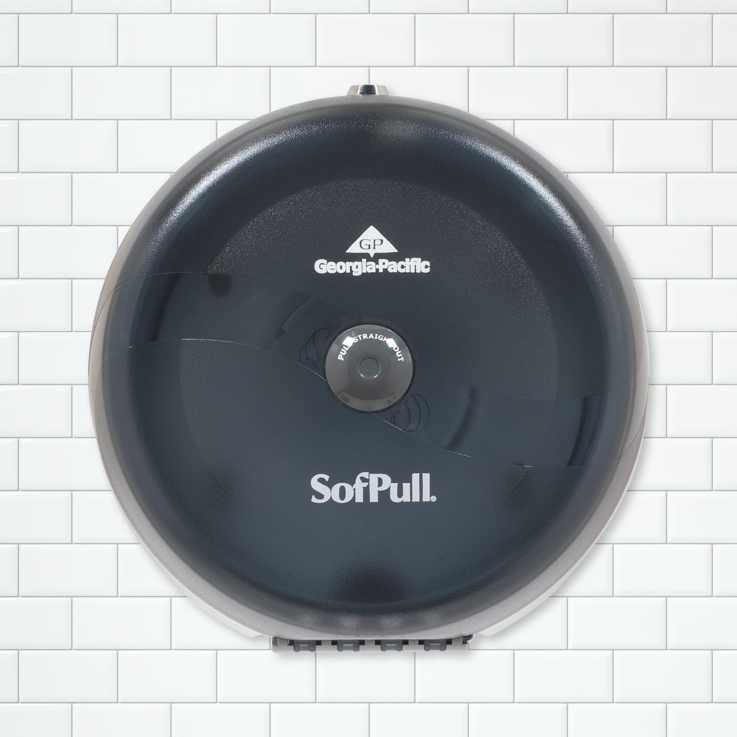 SofPull by GP PRO, 1-Roll Centerpull High-Capacity Toilet Paper Dispenesr, 56501, 10.5in x 6.75in x 10.5in, Smoke Gray, 1 Dispenser - Image 3