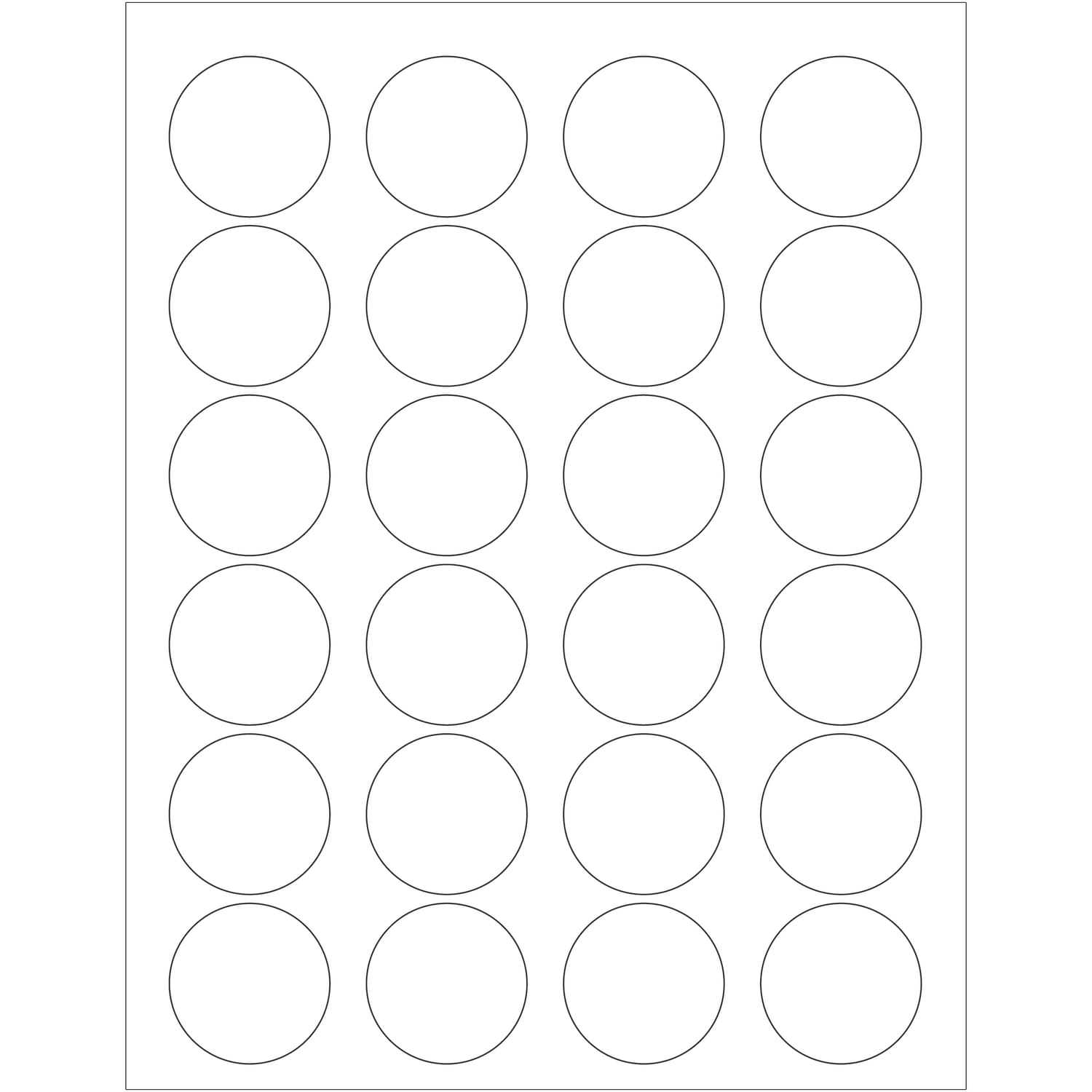 Tape Logic Inkjet/Laser Labels, LL144, Round, 1 5/8in, White, Case Of 2,400
