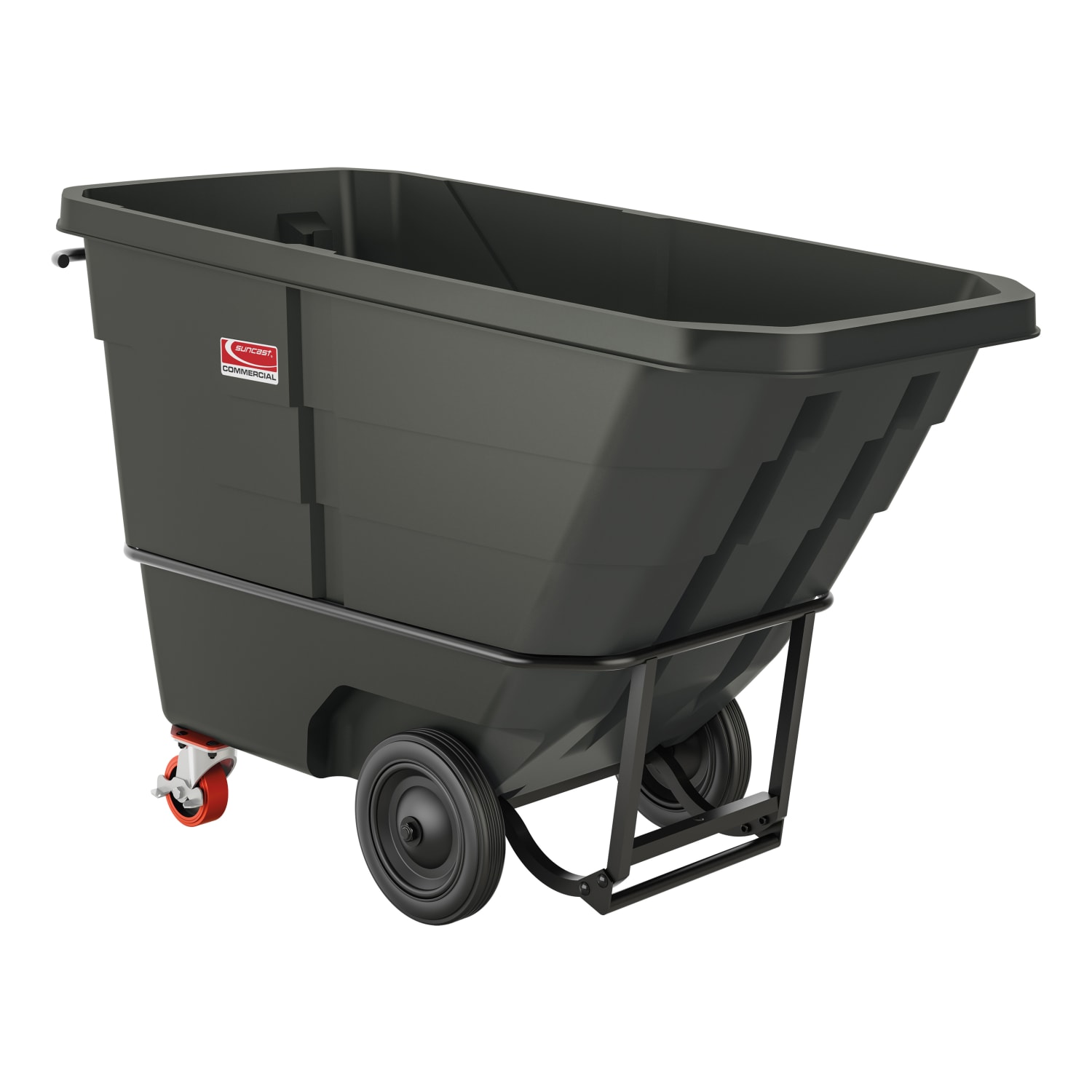 Suncast Commercial Tilt Truck, Standard Duty, 1 Cu Yd., 43-13/16inH x 33-7/8inW x 70inD, Black