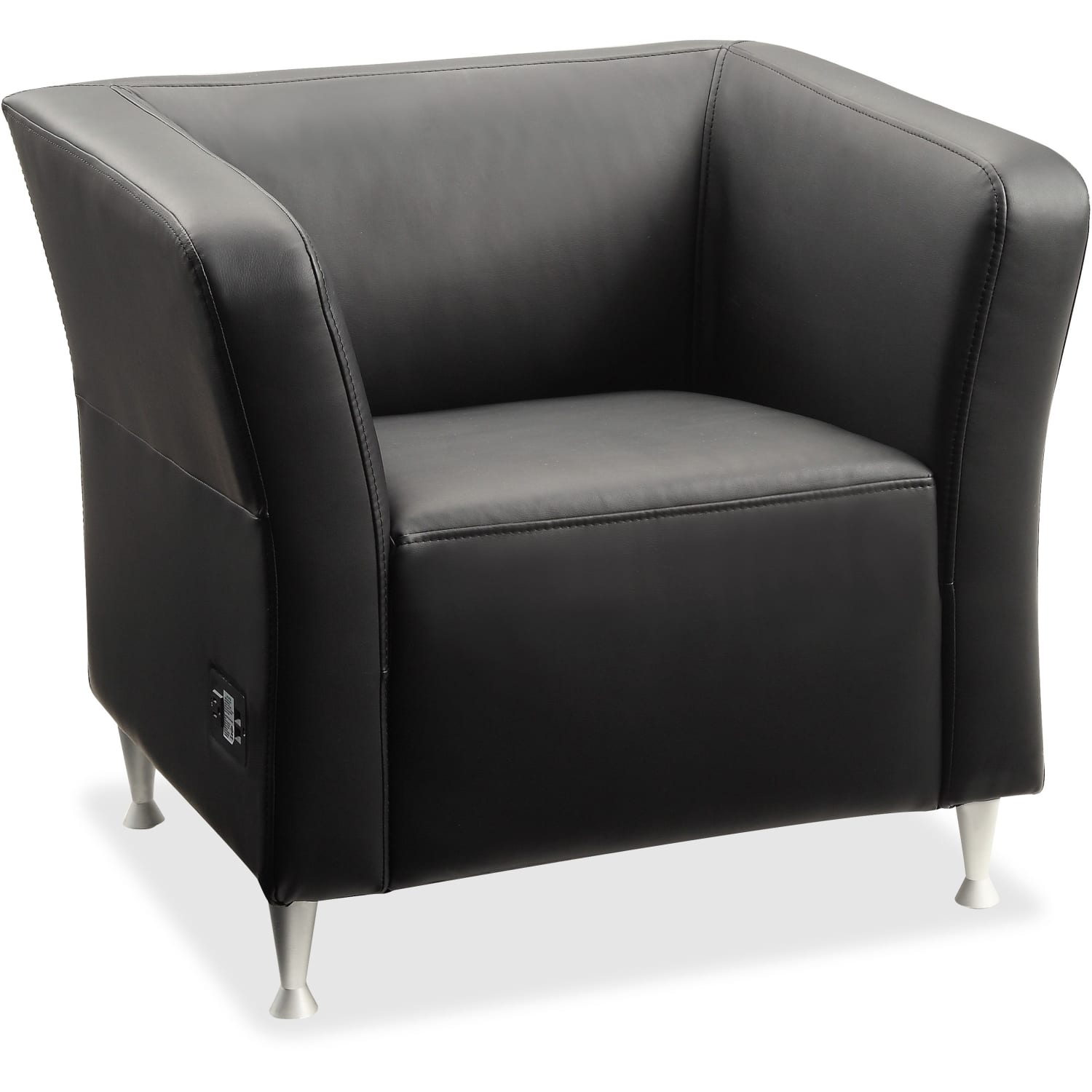 Lorell Fuze Modular Bonded Leather Lounge Chair, Black - Image 4