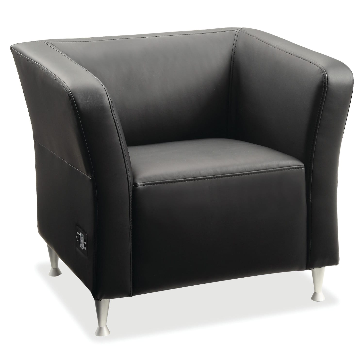 Lorell Fuze Modular Bonded Leather Lounge Chair Black PopularChairscom
