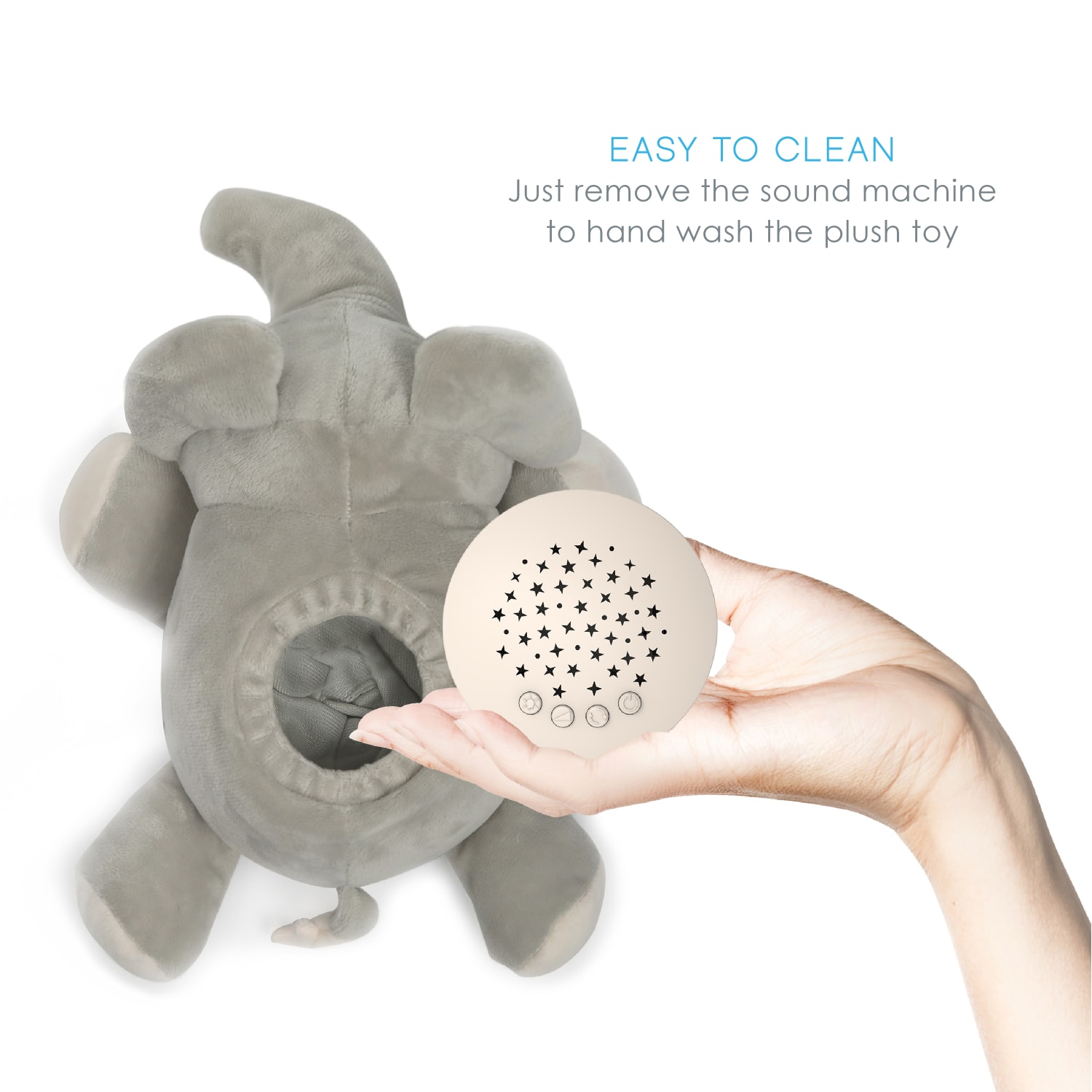 Pure Enrichment PureBaby Sound Sleepers Sound Machine, 9inH x 5-3/8inW x 4inD, Elephant - Image 5