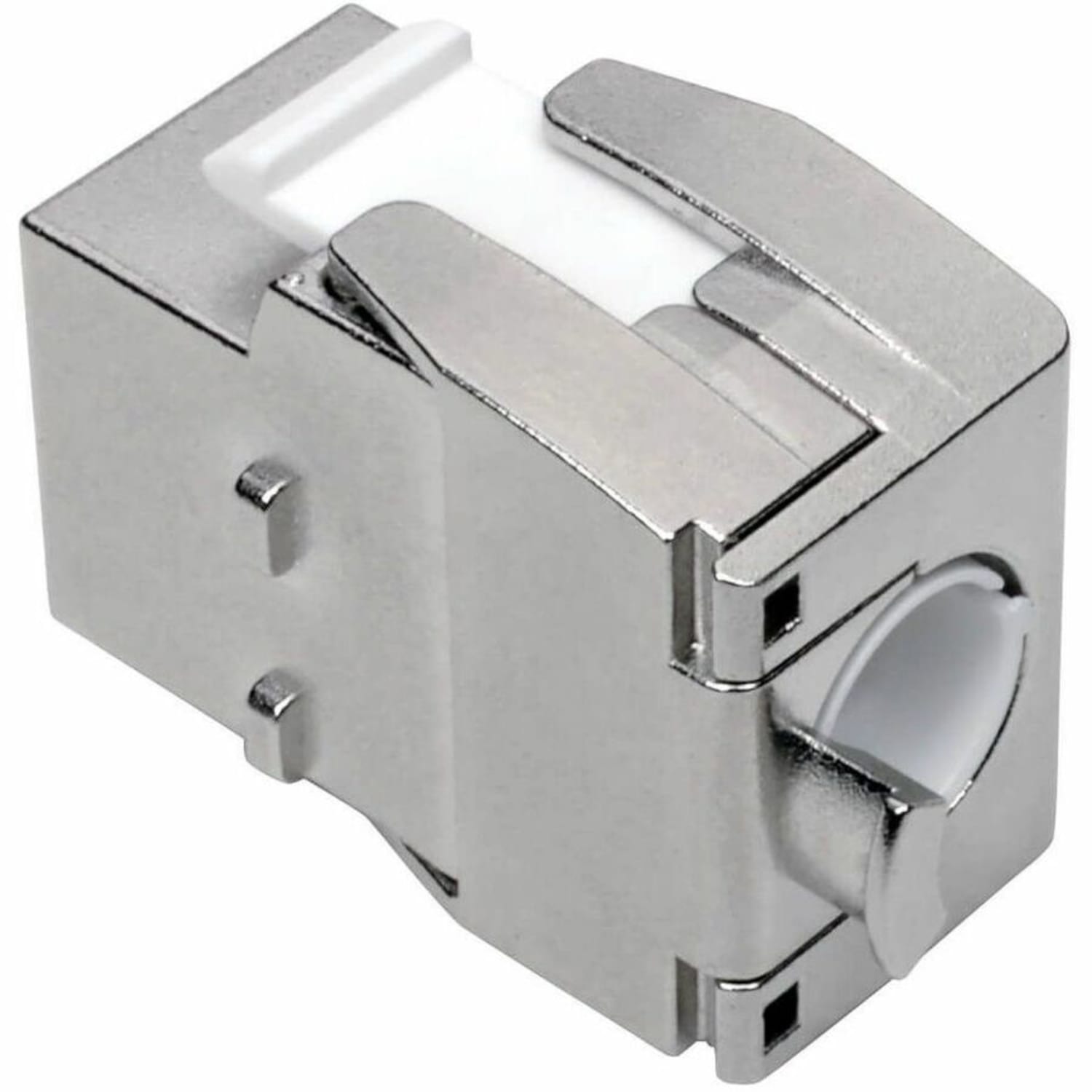 Eaton Tripp Lite Series Cat6a/Cat6/Cat5e Toolless Keystone Jack RJ45, Shielded, Dust Cap PoE/PoE+ Compliant, TAA - Modular insert - CAT 5/5e/6 - RJ-45 - white, silver - government GSA - TAA Compliant - Image 6