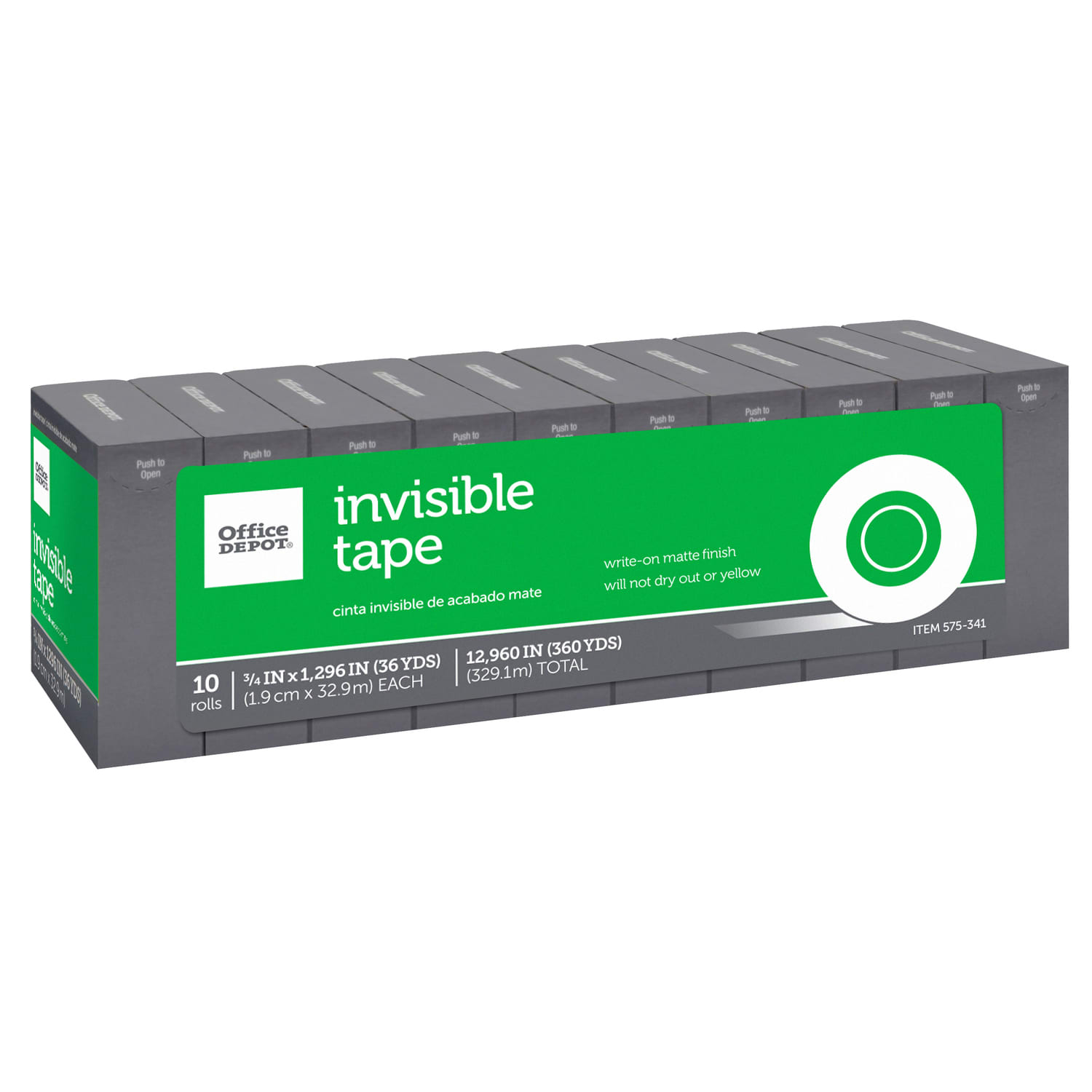 Office Depot Brand Invisible Tape Refills, 3/4in x 1,296in, Pack Of 10 - Image 3