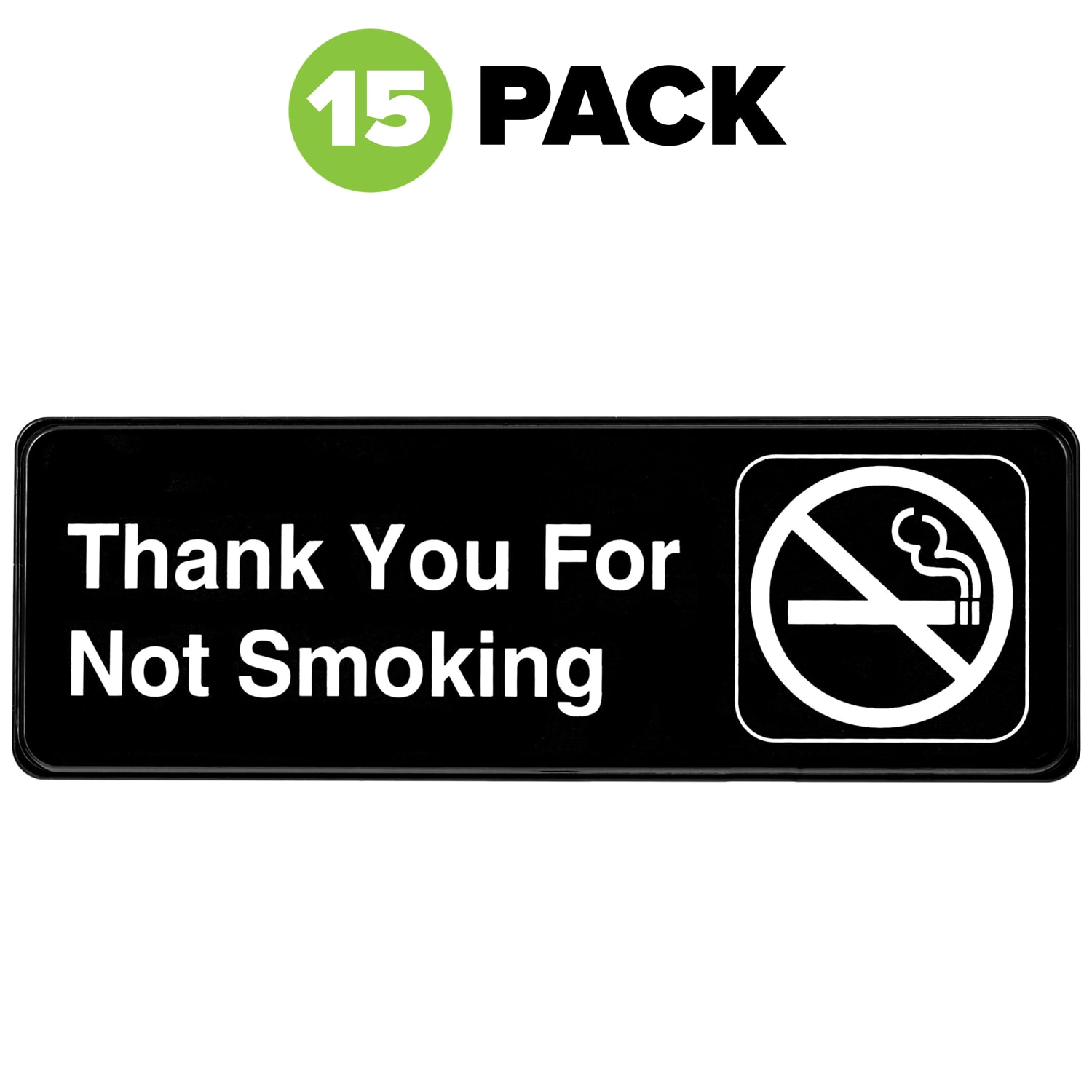 Alpine Thank you for Not Smoking Signs, 3in x 9in, Black/White, Pack Of 15 Signs - Image 3