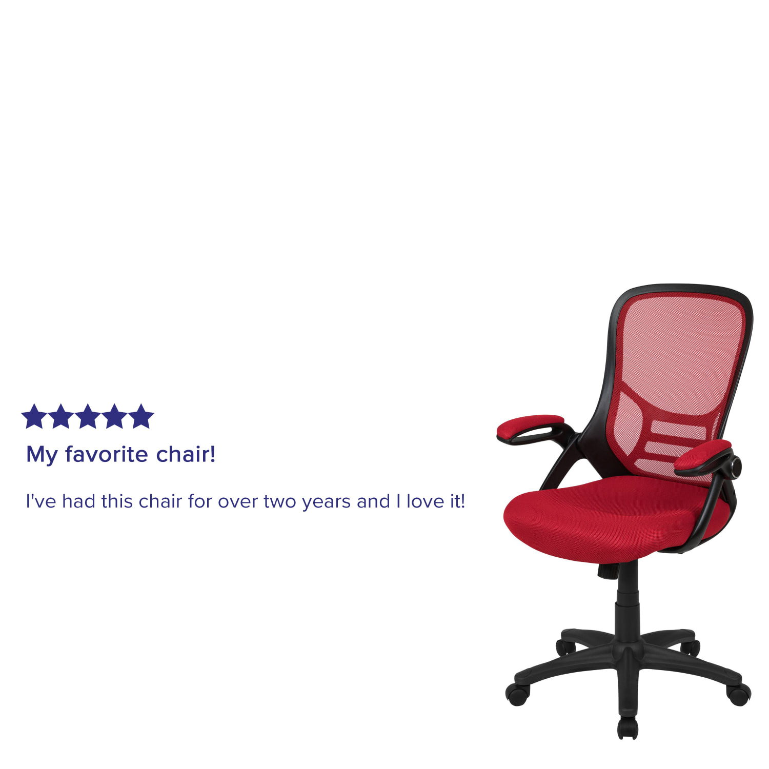 Flash Furniture Ergonomic Mesh High Back Office Chair Red PopularChairscom