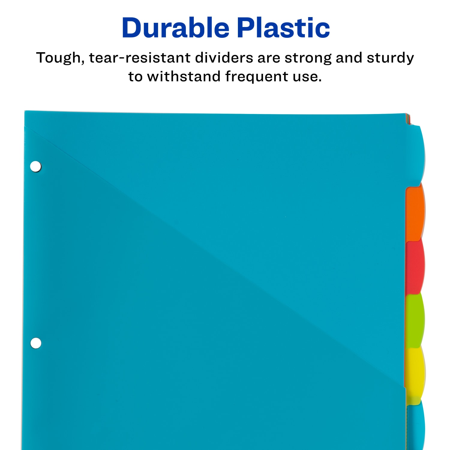 Avery Write & Erase Durable Plastic Dividers With Pockets, 8-1/2in x 11in, Multicolor Brights, Pack Of 8 Dividers - Image 3