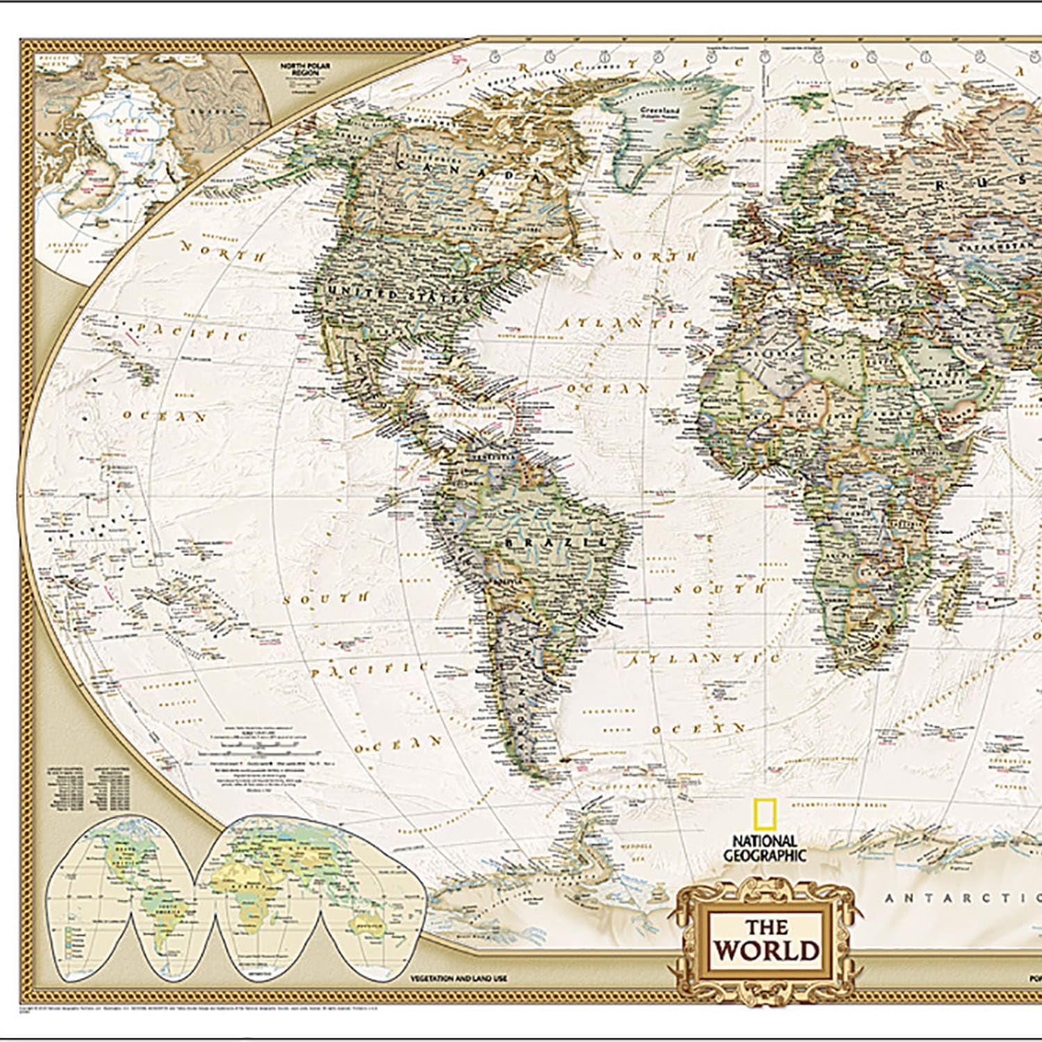 National Geographic World Executive Map, Laminated, 46in x 30.5in - Image 3