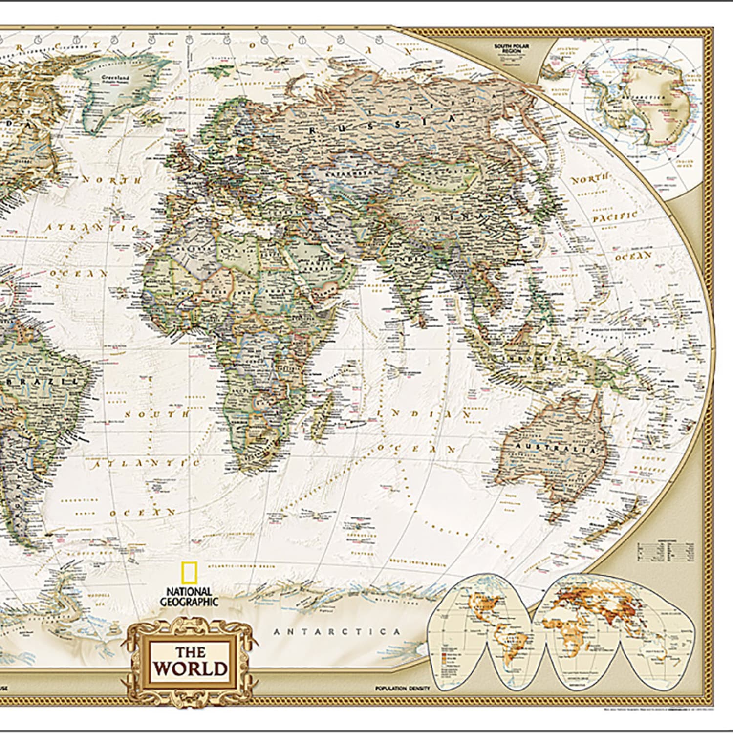 National Geographic World Executive Map, Laminated, 46in x 30.5in - Image 4
