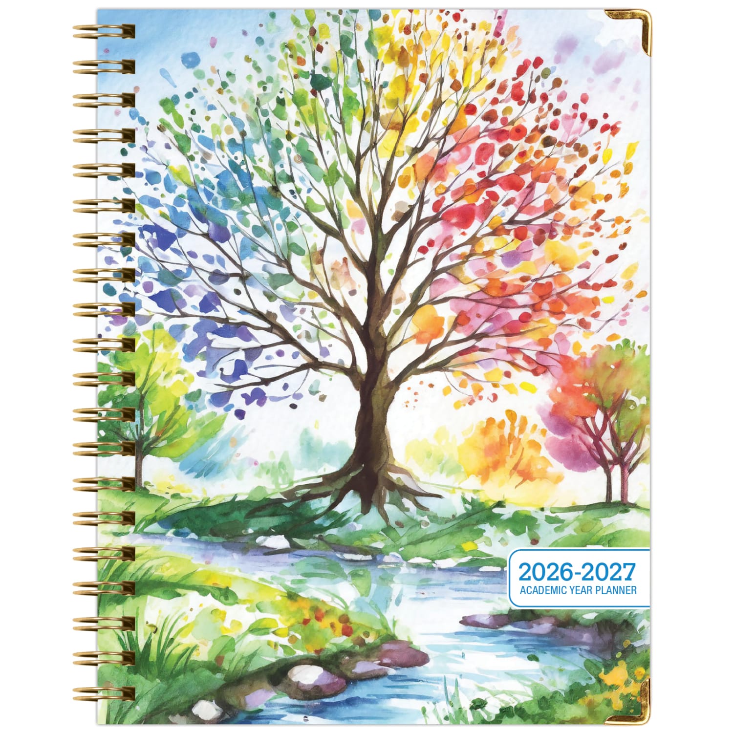2026-2027 Excello Brands 14-Month Academic Year Hardcover Weekly/Monthly Fashion Planner, 8-1/2in x 11in, Tree Seasons, May To June, Total Qty 1