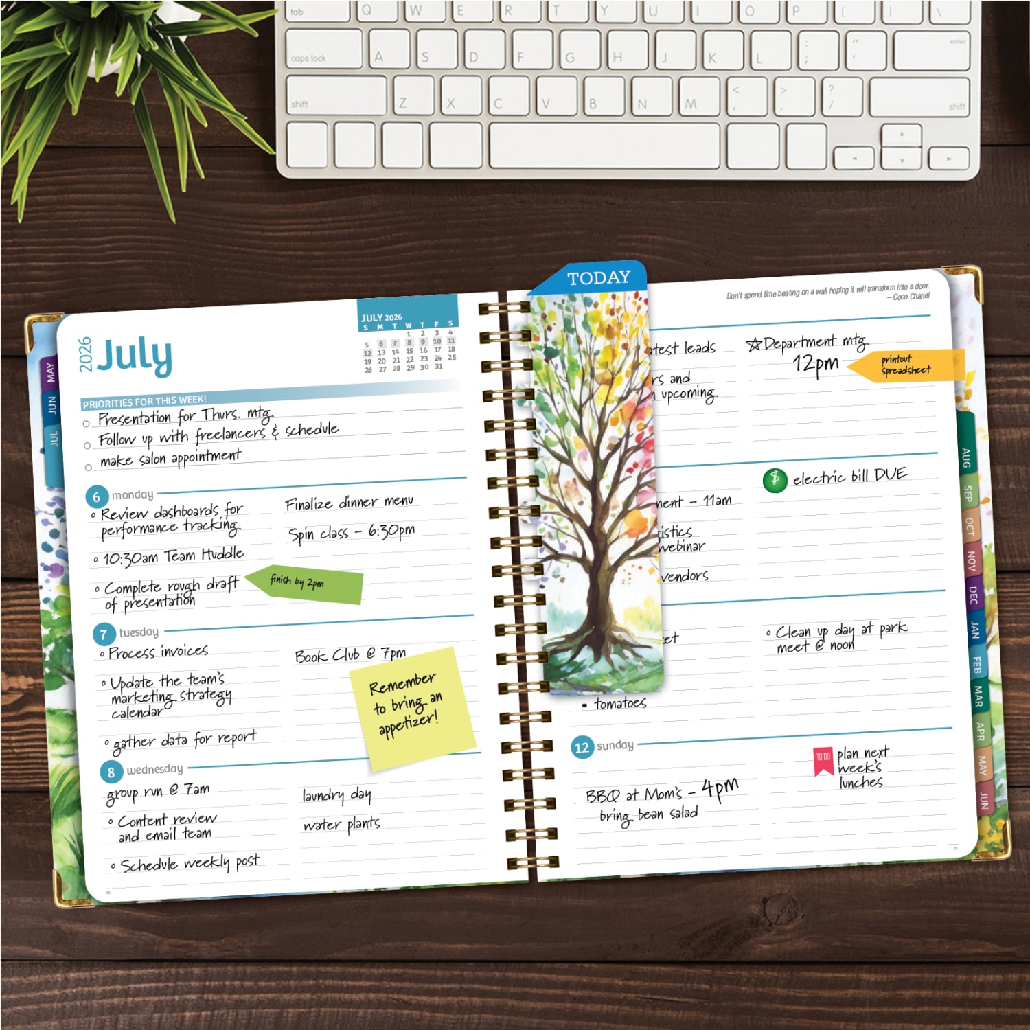 2026-2027 Excello Brands 14-Month Academic Year Hardcover Weekly/Monthly Fashion Planner, 8-1/2in x 11in, Tree Seasons, May To June, Total Qty 1 - Image 4