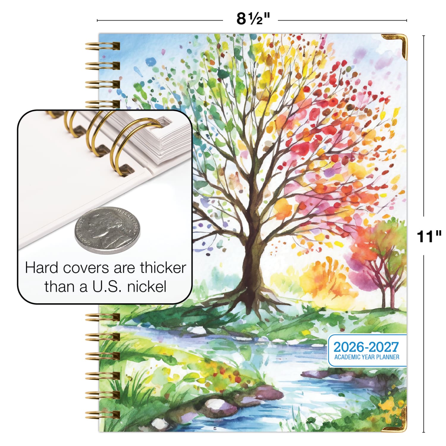2026-2027 Excello Brands 14-Month Academic Year Hardcover Weekly/Monthly Fashion Planner, 8-1/2in x 11in, Tree Seasons, May To June, Total Qty 1 - Image 5