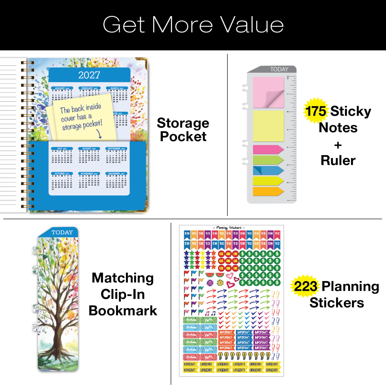2026-2027 Excello Brands 14-Month Academic Year Hardcover Weekly/Monthly Fashion Planner, 8-1/2in x 11in, Tree Seasons, May To June, Total Qty 1 - Image 6