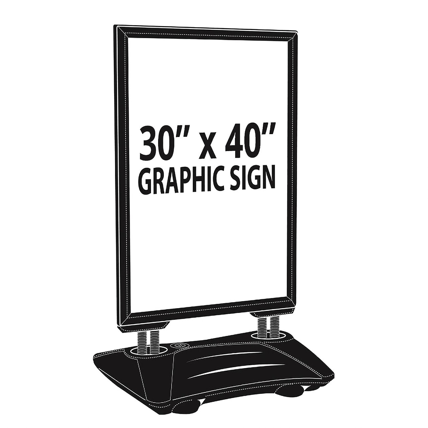 Azar Displays Plastic/Metal Vertical Large Indoor/Outdoor 2-Sided Sidewalk Frame, 43inH x 34inW x 25inD, Black - Image 3