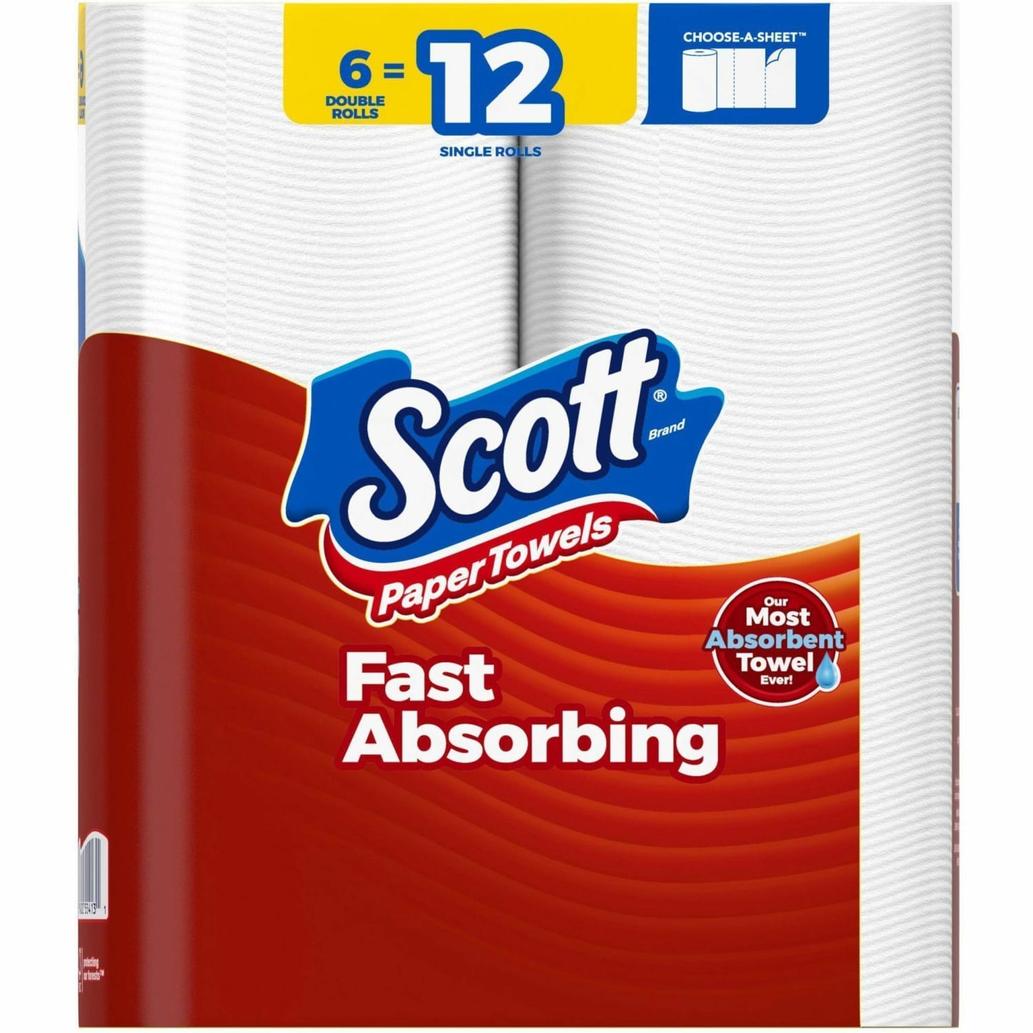 Scott Choose-A-Sheet Paper Towels - 150 Sheets/Roll - White - Paper, Fiber - 6 Rolls Per PackPack - 24 / Carton - Image 3