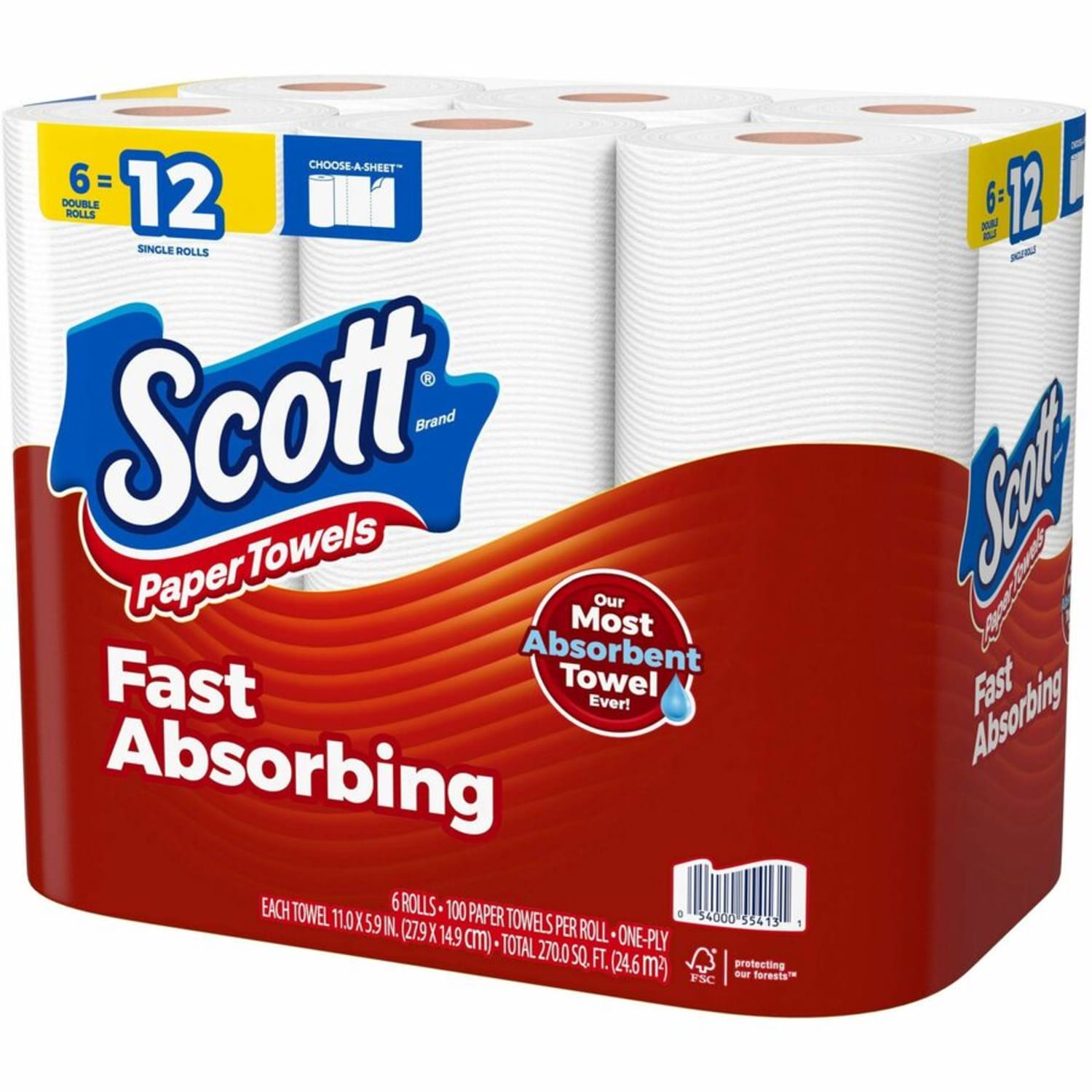 Scott Choose-A-Sheet Paper Towels - 150 Sheets/Roll - White - Paper, Fiber - 6 Rolls Per PackPack - 24 / Carton - Image 6