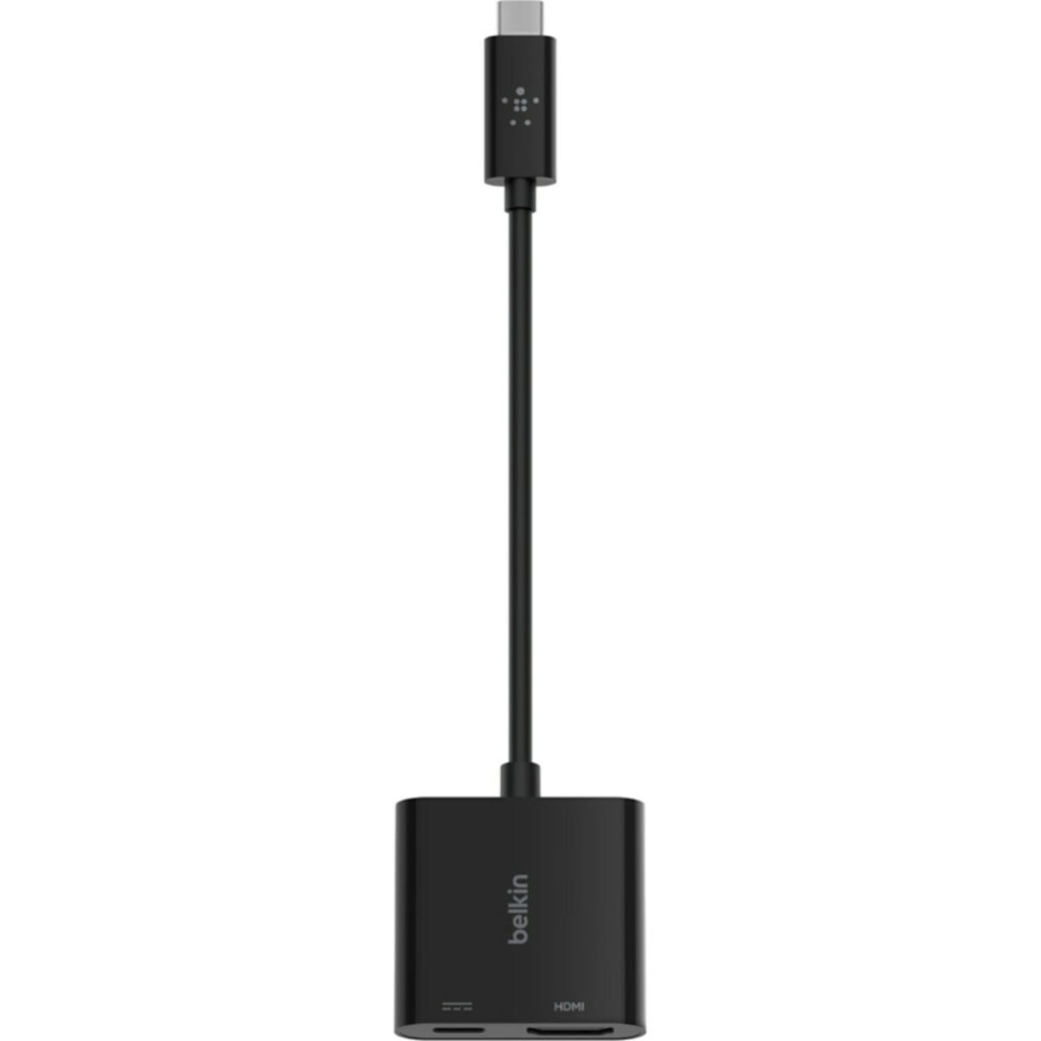 Belkin USB-C to HDMI + Charge Adapter - 1 x Type C USB Male - 1 x HDMI Digital Audio/Video Female, 1 x USB Type C Power Female - 3840 x 2160 Supported - Image 3