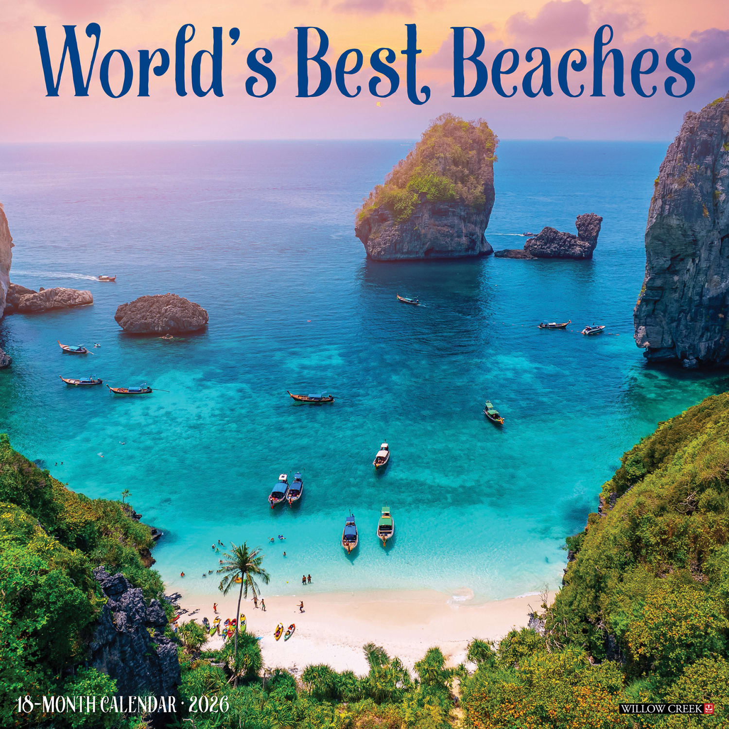 2026 Willow Creek Press Scenic Monthly Wall Calendar, 12in x 12in, Worlds Best Beaches, January To December, 55670 - Image 3
