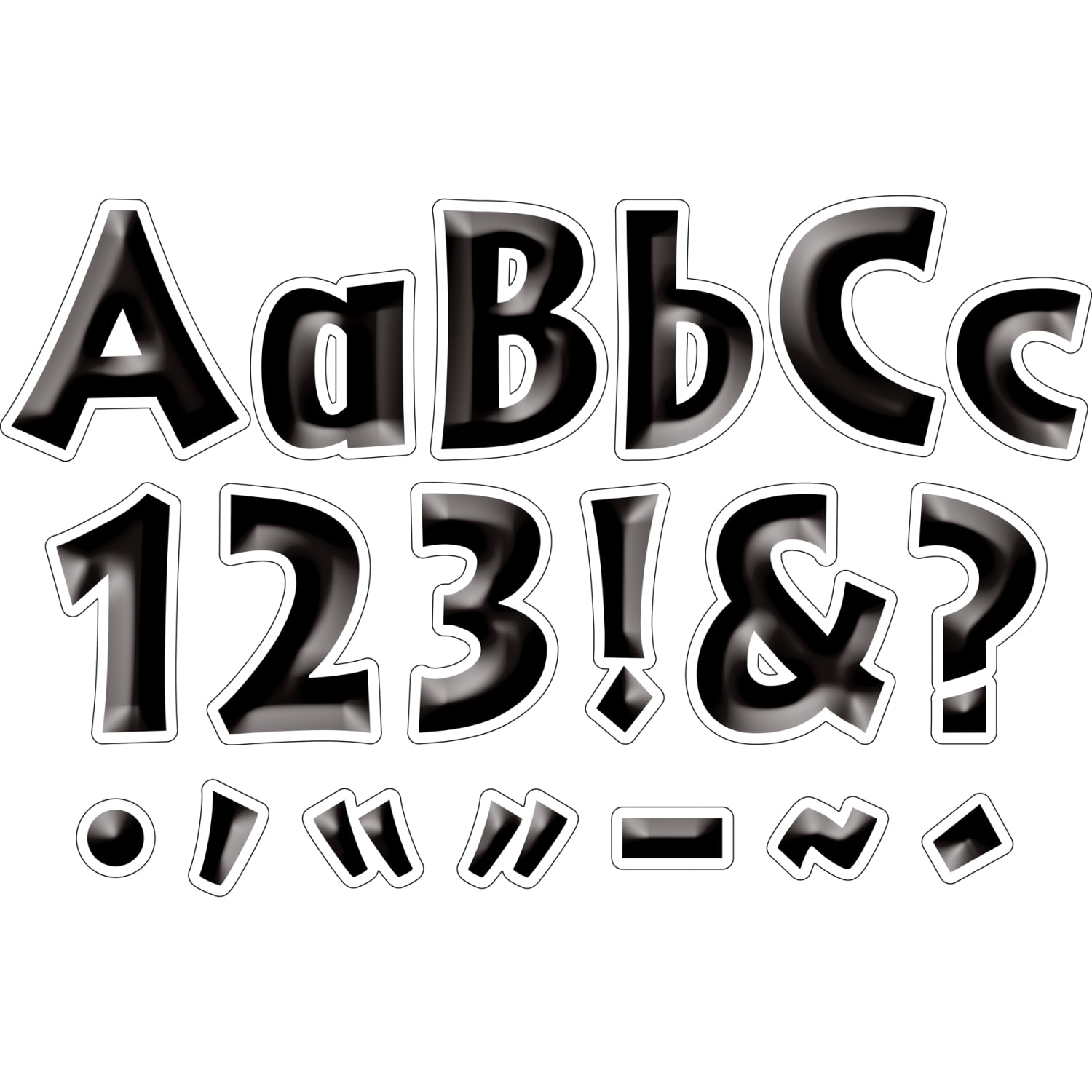 Barker Creek Letter Pop-Outs, 2in, Black Tie, Set Of 676 - Image 4