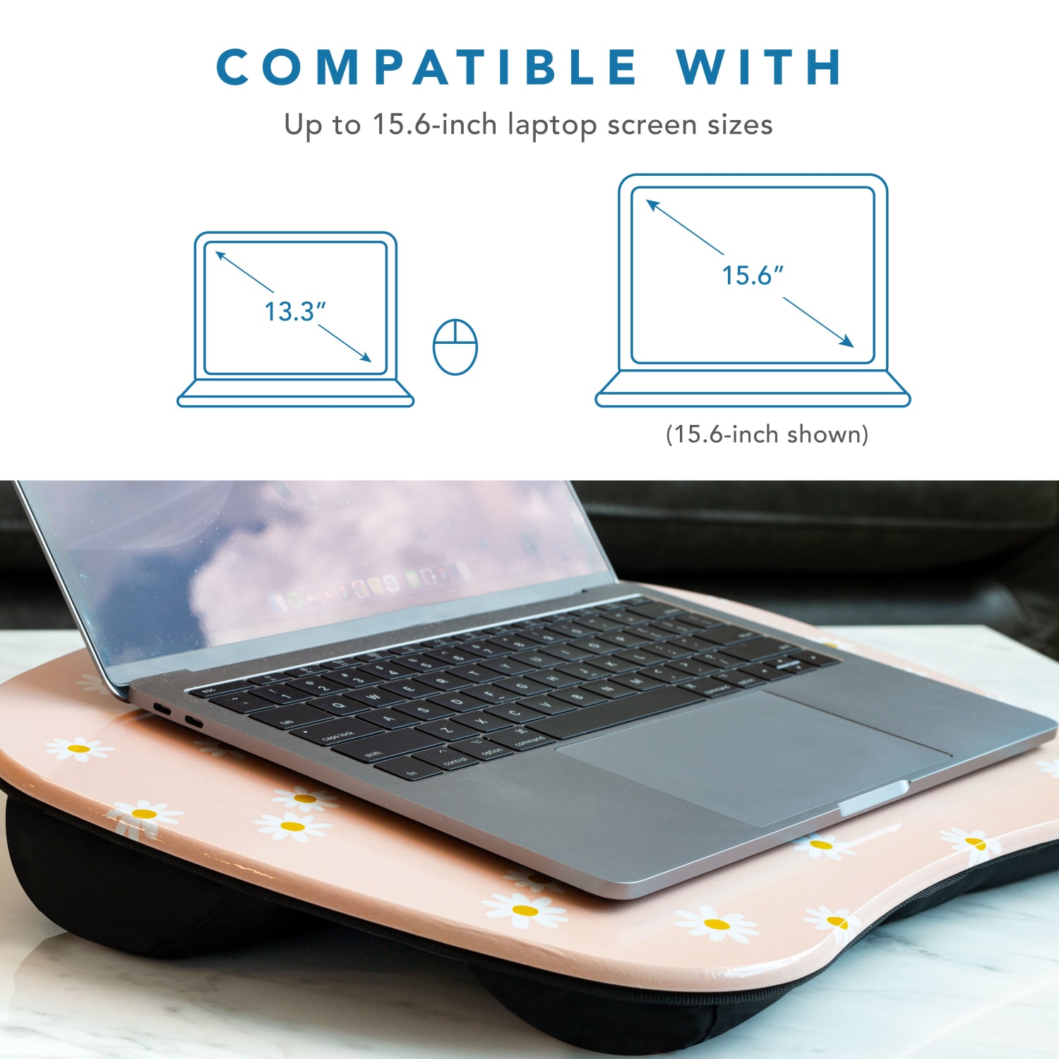 LapGear MyStyle Lap Desk, 2-5/8inH x 17inW x 13-1/4inD, Pink Daisy - Image 5