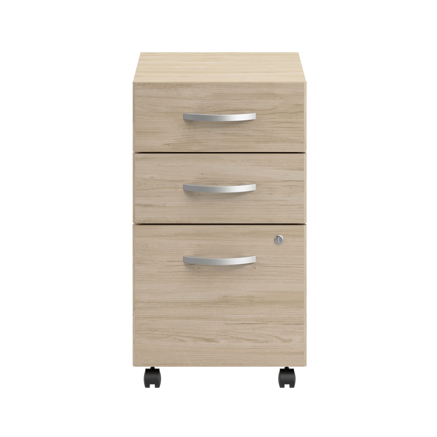 Bush Business Furniture Arrive 16inW 3 Drawer Mobile File Cabinet - Assembled, Natural Elm, Standard Delivery - Image 3