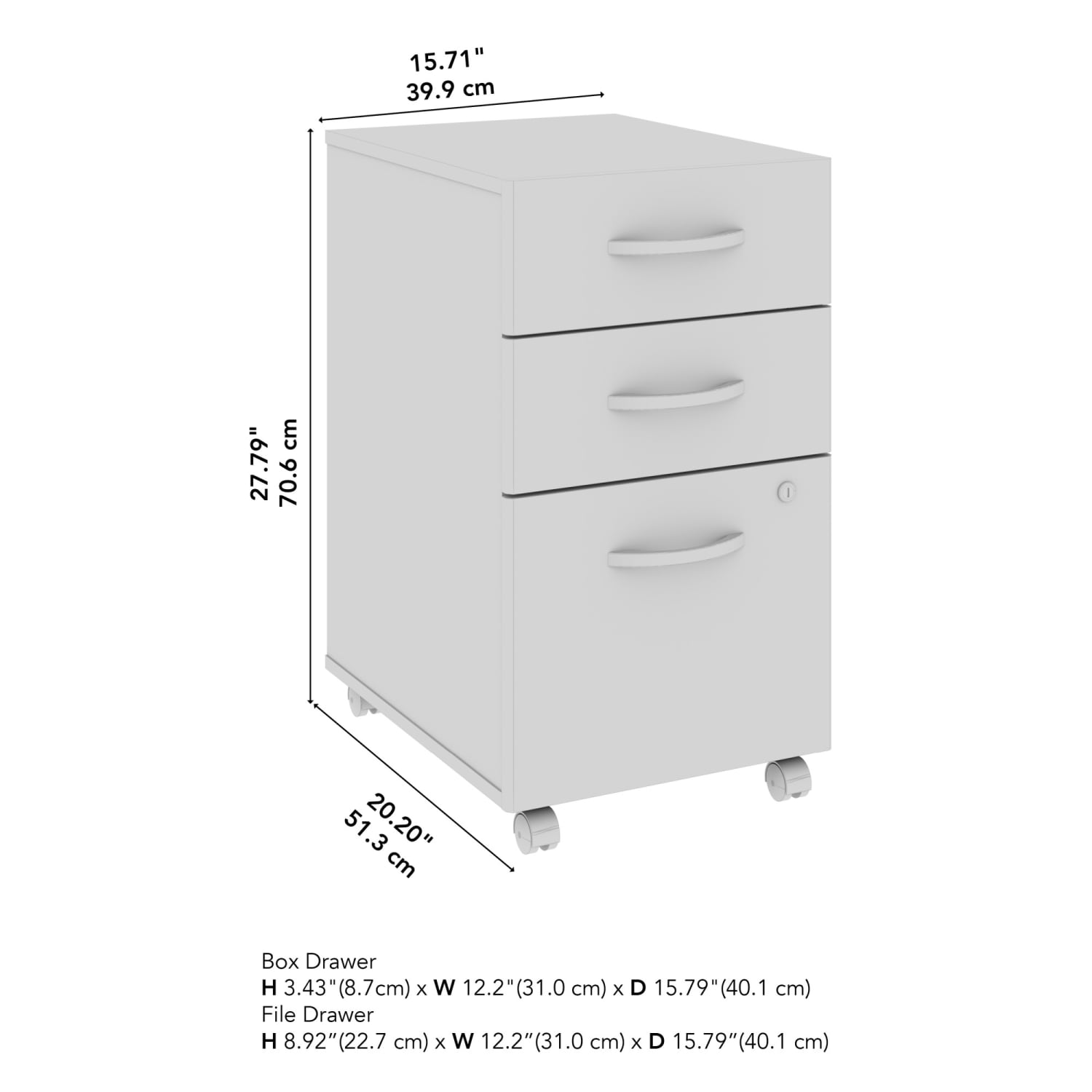 Bush Business Furniture Arrive 16inW 3 Drawer Mobile File Cabinet - Assembled, Natural Elm, Standard Delivery - Image 6