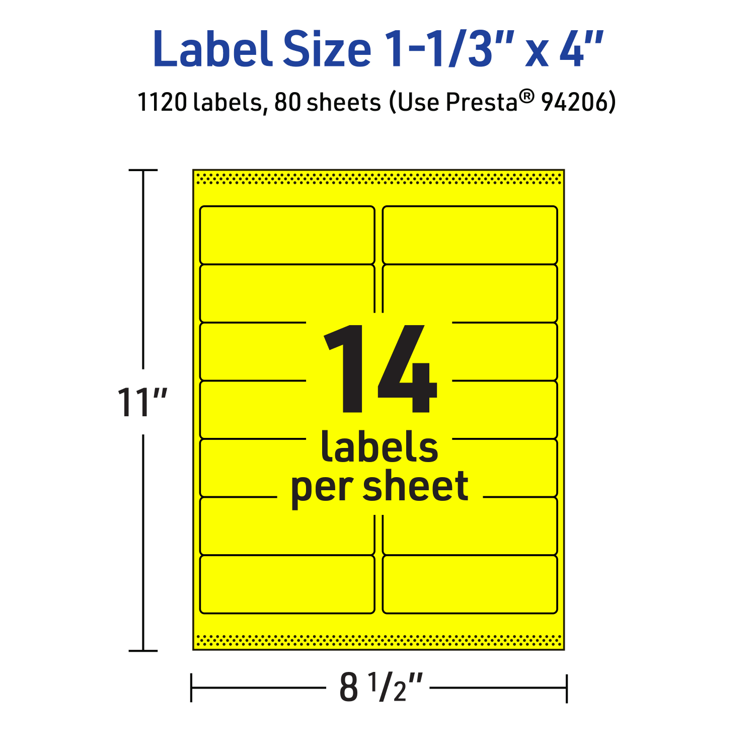 Avery Printable Labels With Sure Feed Technology, 94206-NYP80, Rectangle, 1-1/3in x 4in, Matte Neon Yellow, Pack of 1120 - Image 6