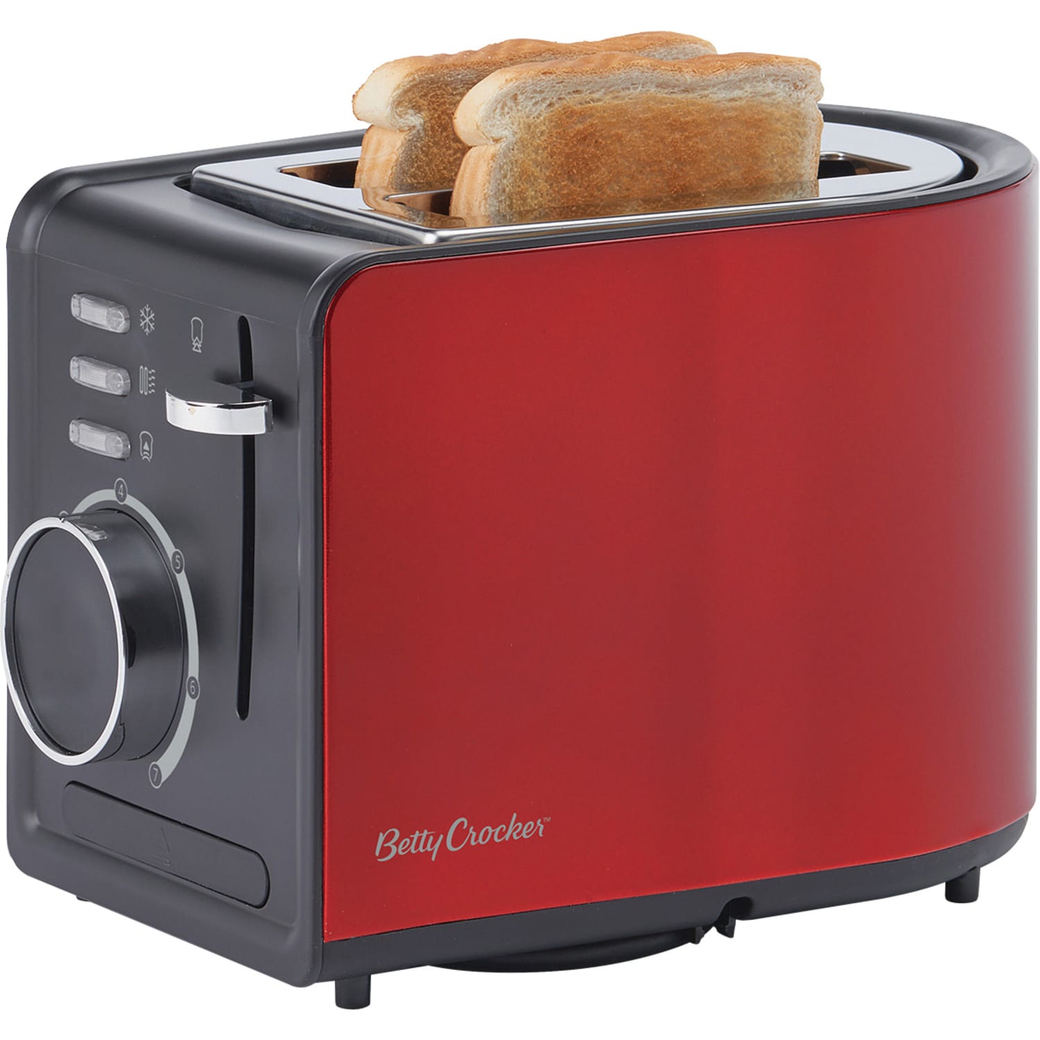 Betty Crocker BR-603 2-Slice Multi-Function Toaster, 8-5/16inH x 7-7/8inW x 12-1/16inD, Red - Image 3