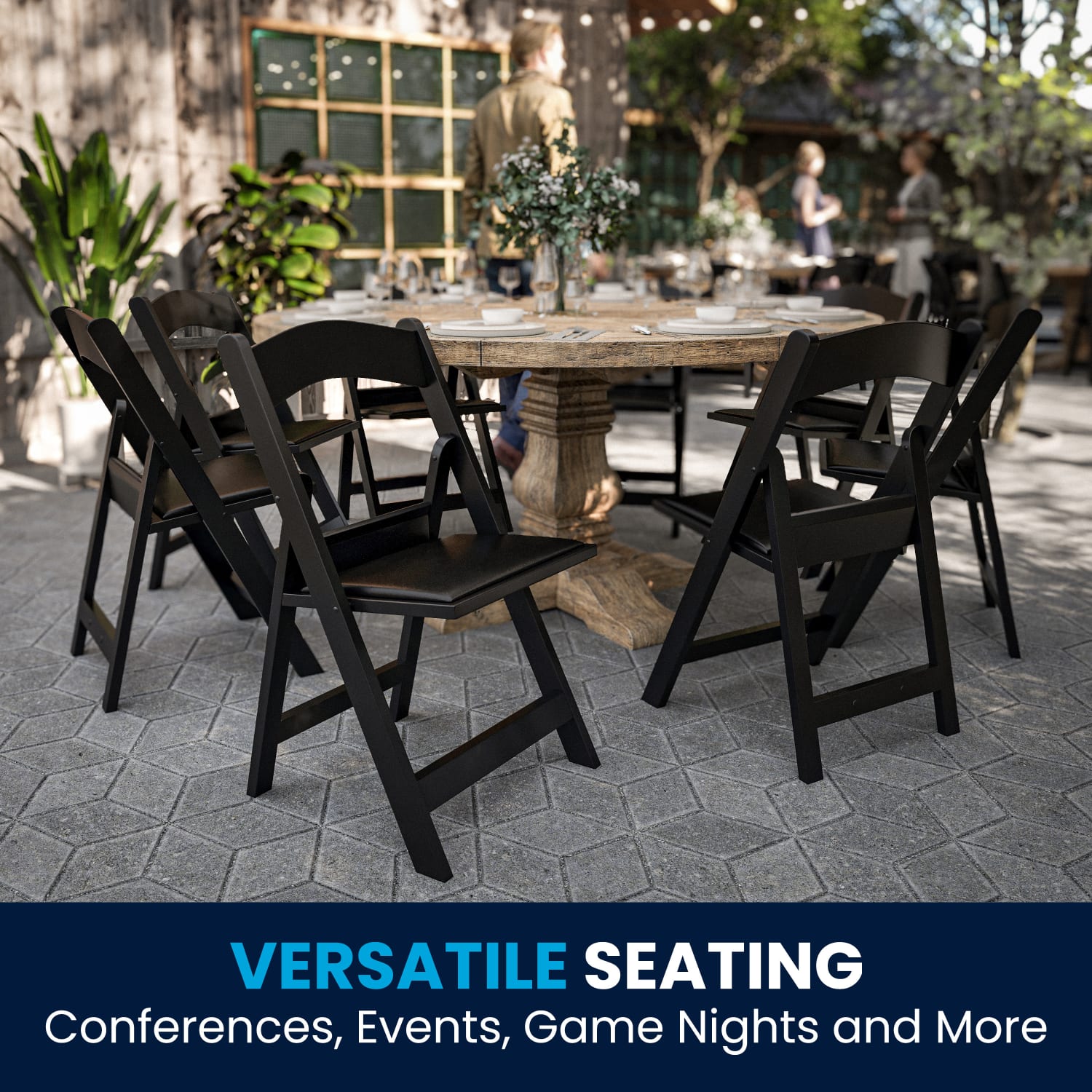 Flash Furniture Hercules 1000 lb Weight Capacity Folding Event Chairs Black Set Of 2 Chairs PopularChairscom