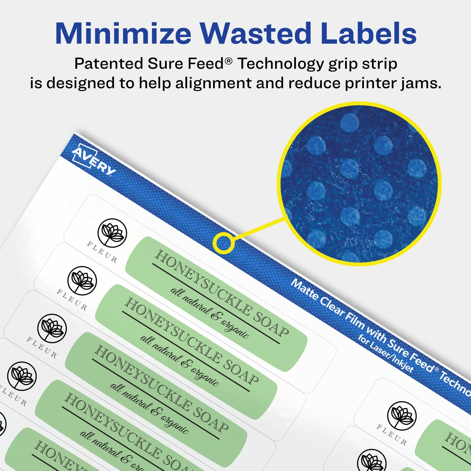 Avery Permanent Labels With Sure Feed, 94210-CMF50, Rectangle, 2/3in x 3-7/16in, Matte Clear, Pack Of 1,500 - Image 5