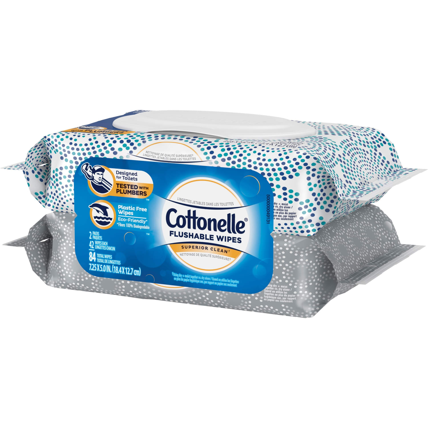 Cottonelle Flushable Wet Wipes - 7.25in Width x 5in Length - Wavy CleanRipple Texture - White - 42 Pack - 8 / Carton - Image 4