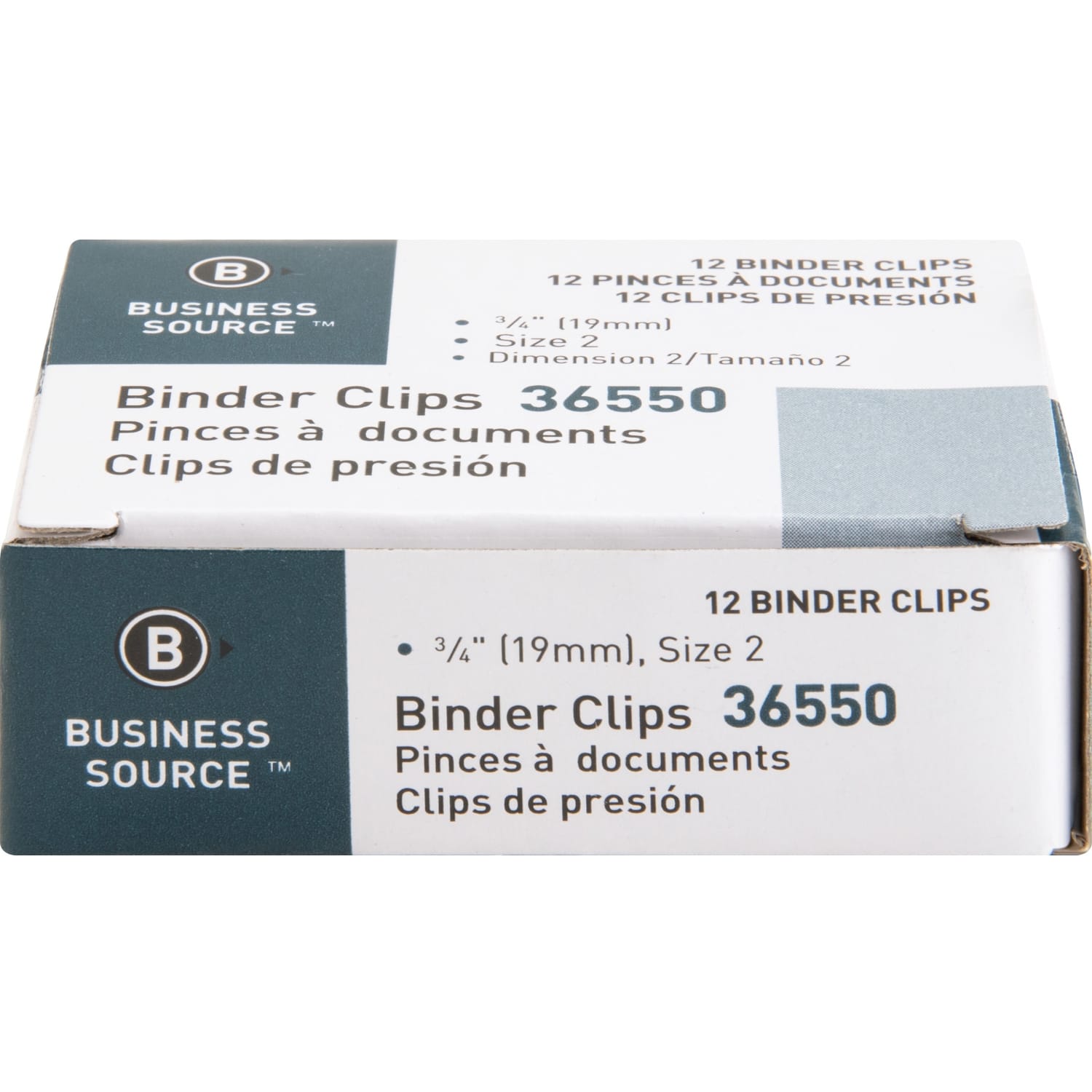 Business Source Fold-back Binder Clips - Small - 0.8in Width - 0.38in Size Capacity - 1Dozen - Black - Steel - Image 3